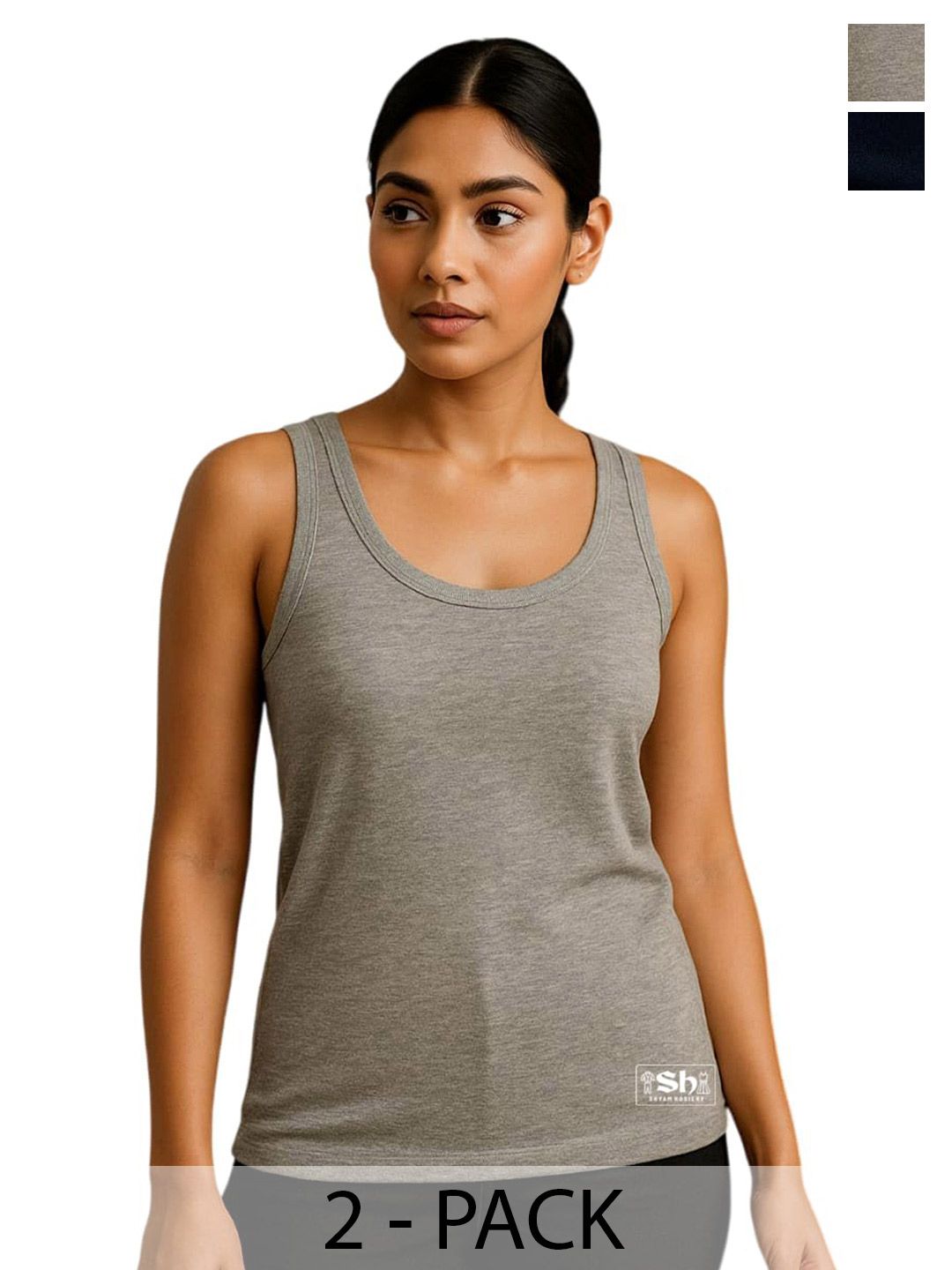 Shyam Hosiery Pack of 2 Cotton Non Padded Camisoles
