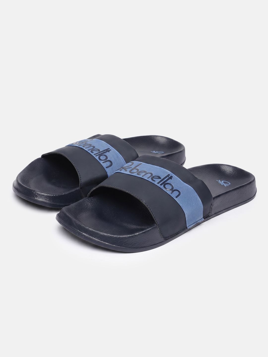 United Colors of Benetton Men Brand Logo Printed Sliders