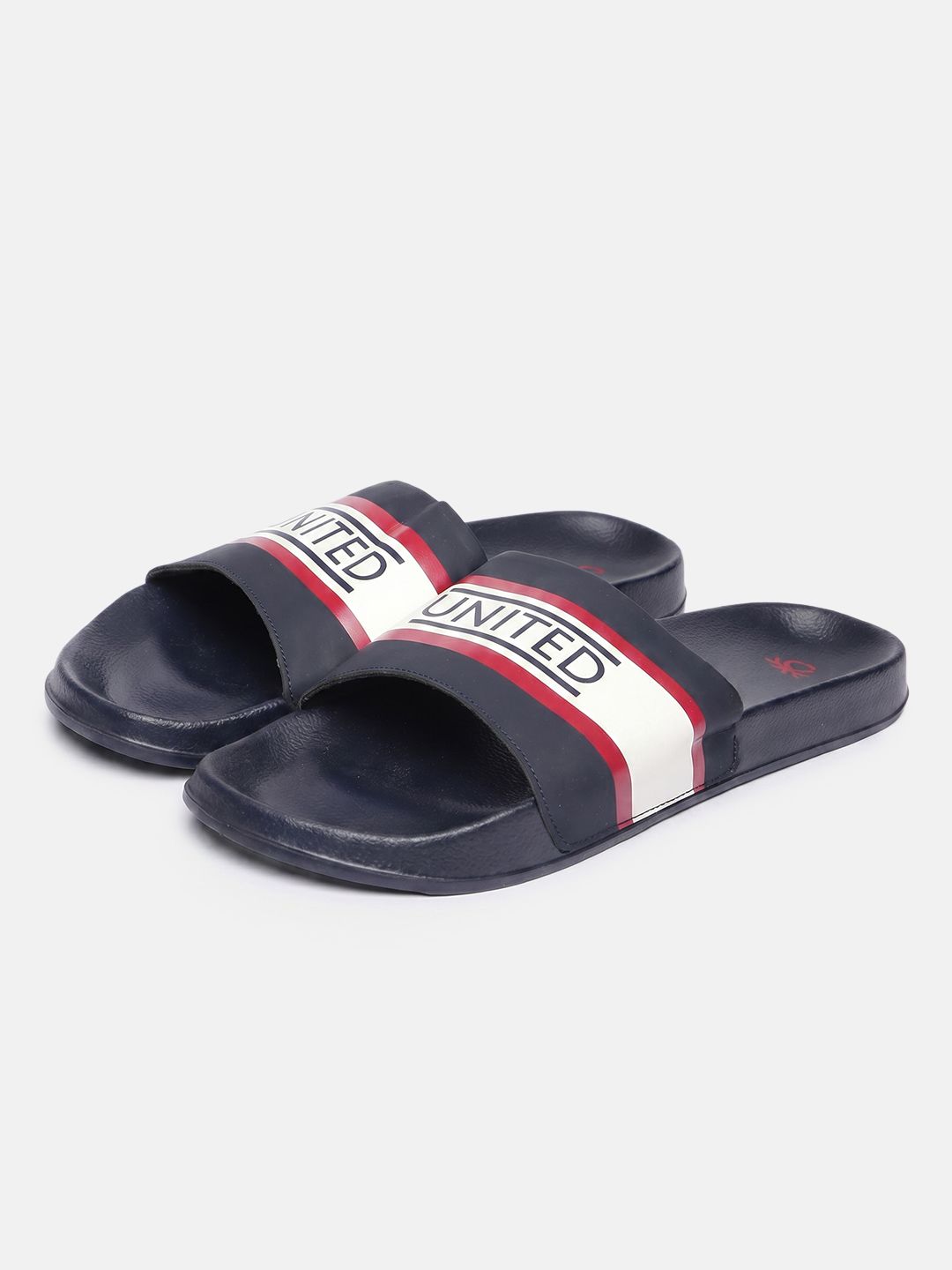 United Colors of Benetton Men Brand Logo Printed Sliders