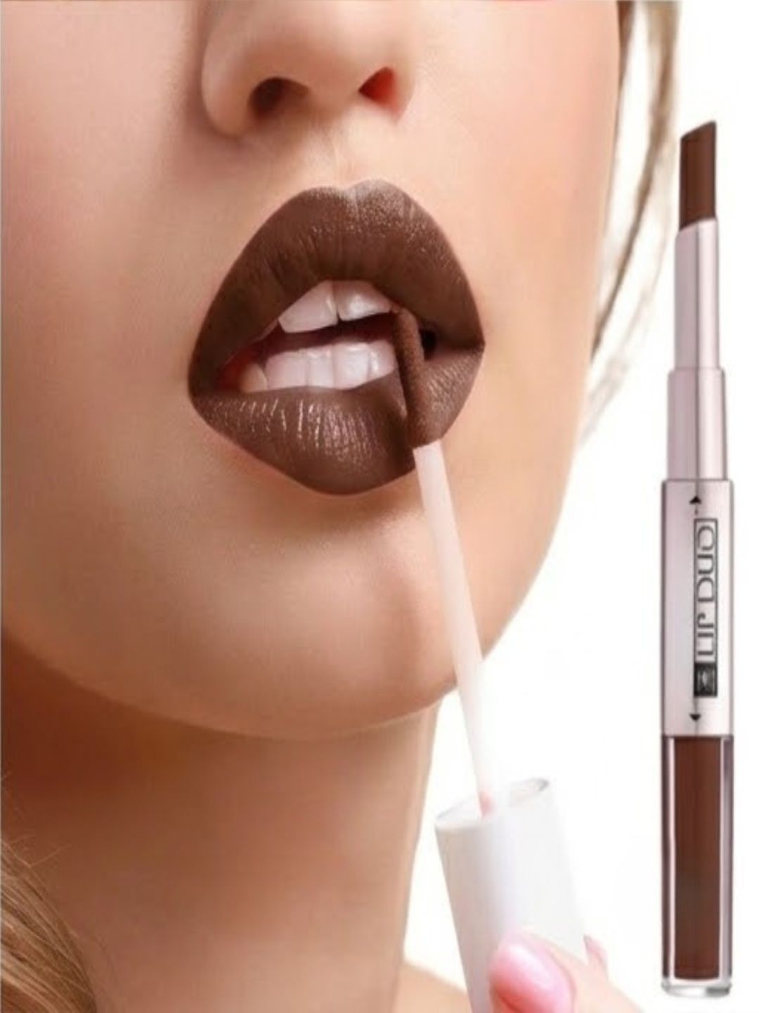 Goofin's 2 In 1 Long Lasting Lip Duo Lipstick - 8 ml - Brown