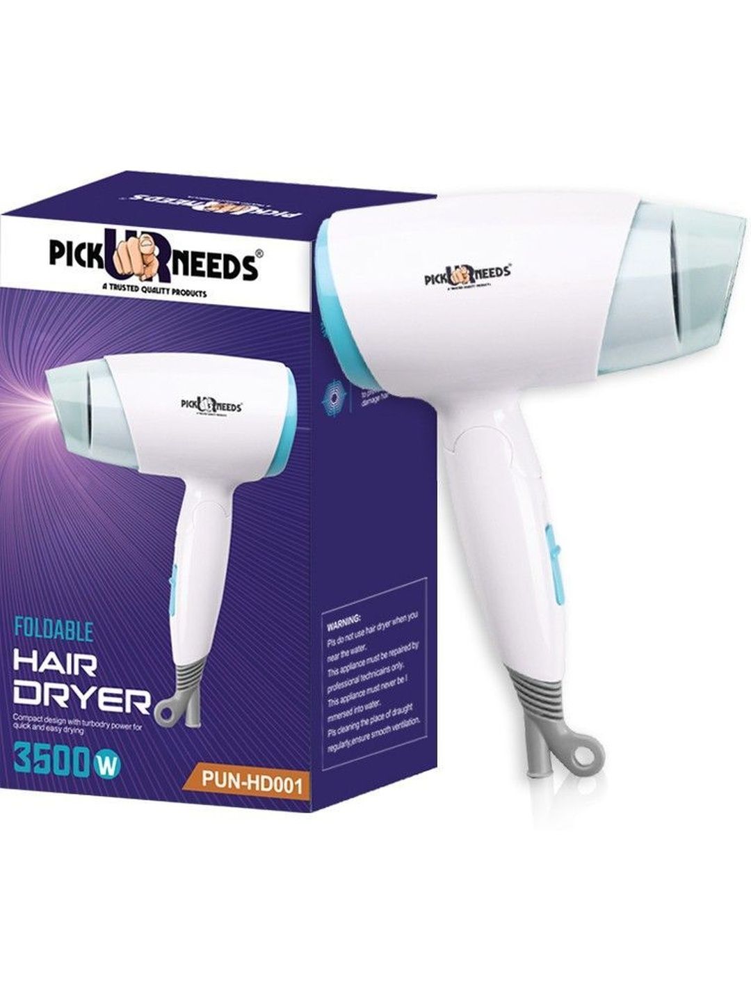 Pick Ur Needs Foldable Hair Dryer - 3500W