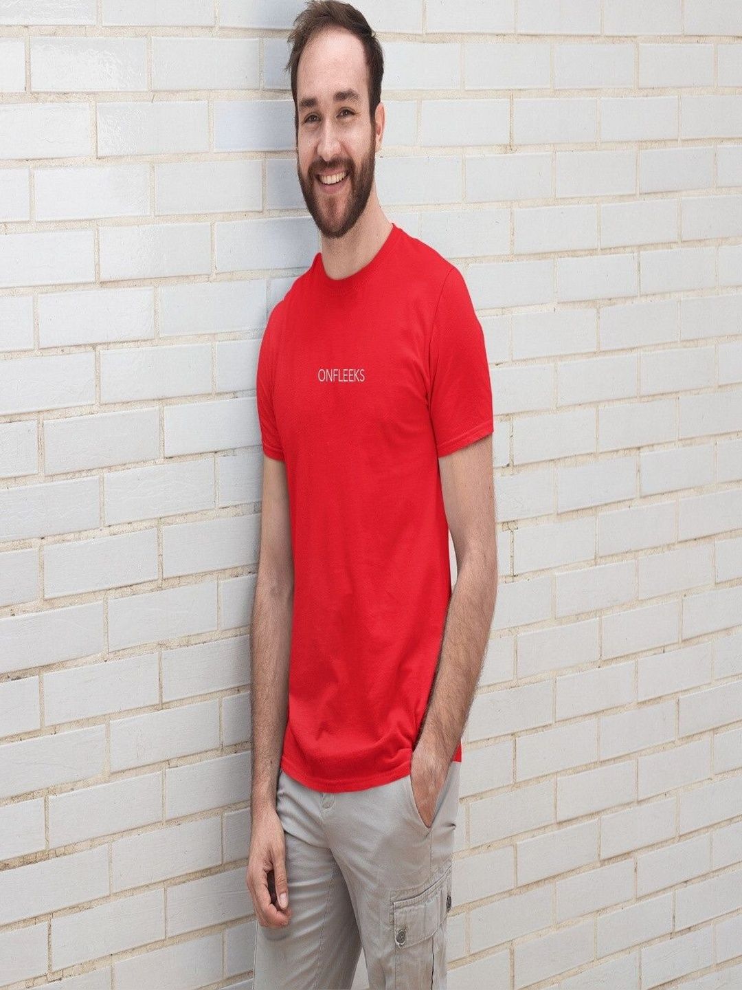 Onfleeks Men Typography Printed Pure Cotton T-shirt