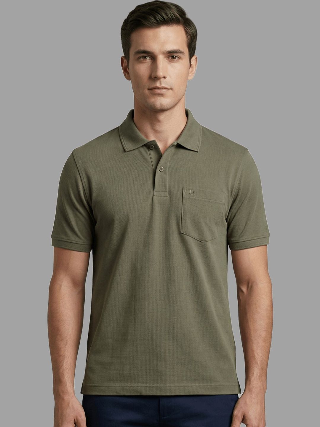 Dollar Men Polo Collar Pockets T-shirt
