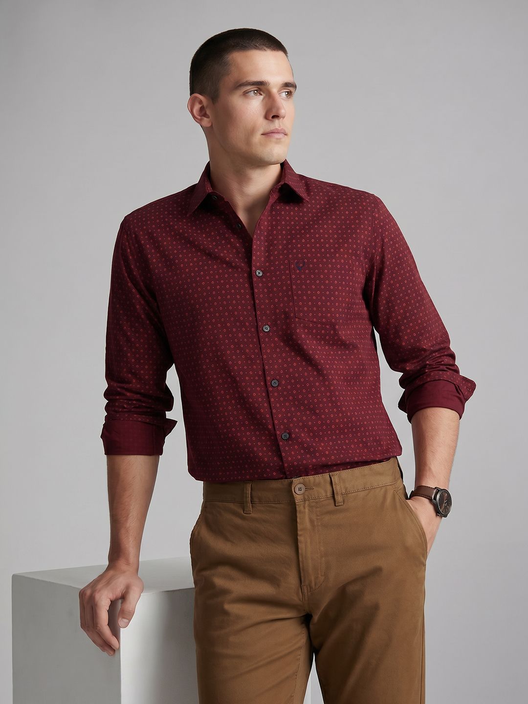 Allen Solly Sport Fit Printed Pure Cotton Formal Shirt