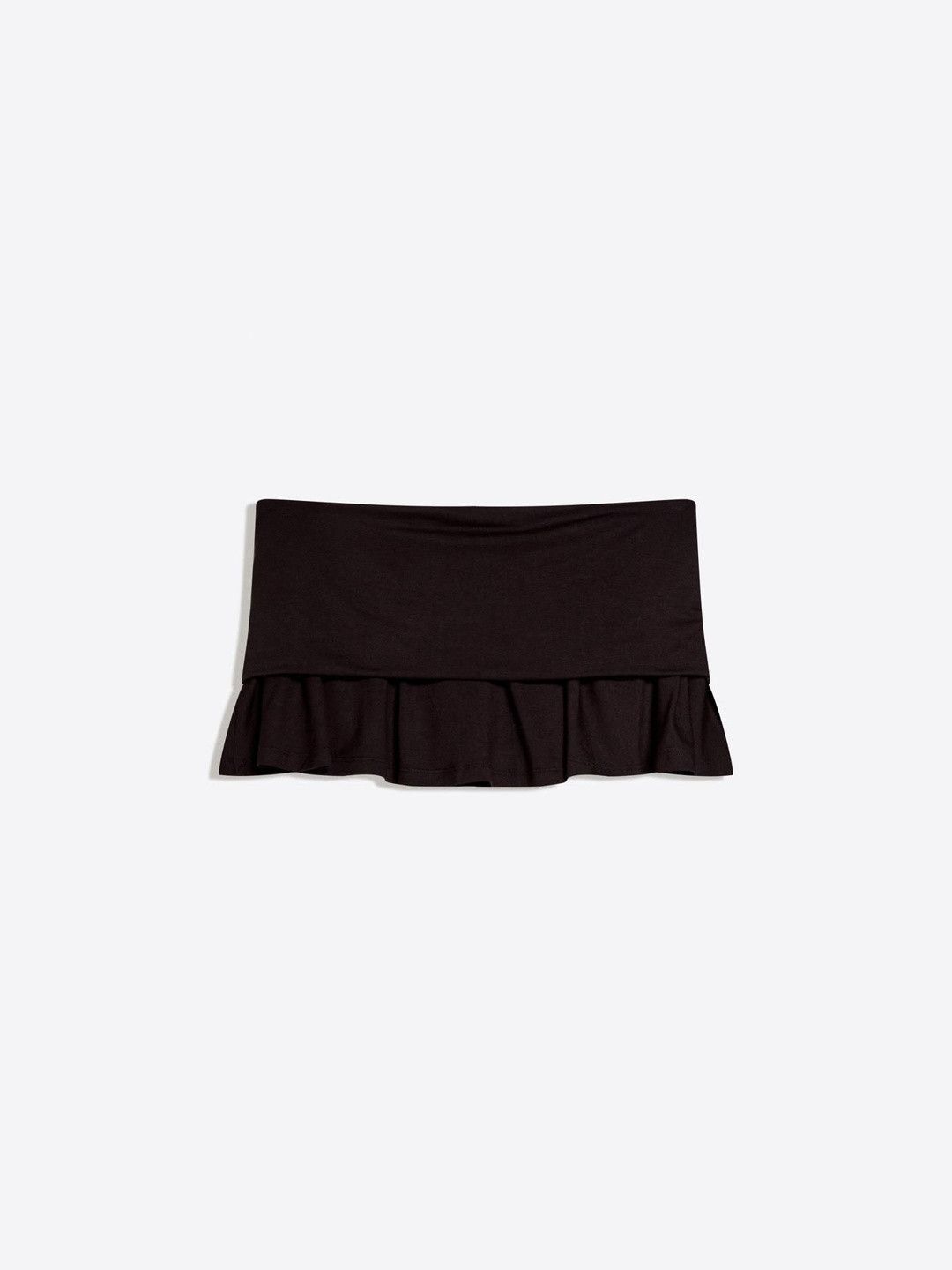 Double-Waist Flared Mini Skirt