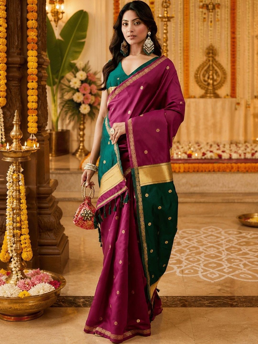 kasee Woven Design Zari Art Silk Handloom Saree