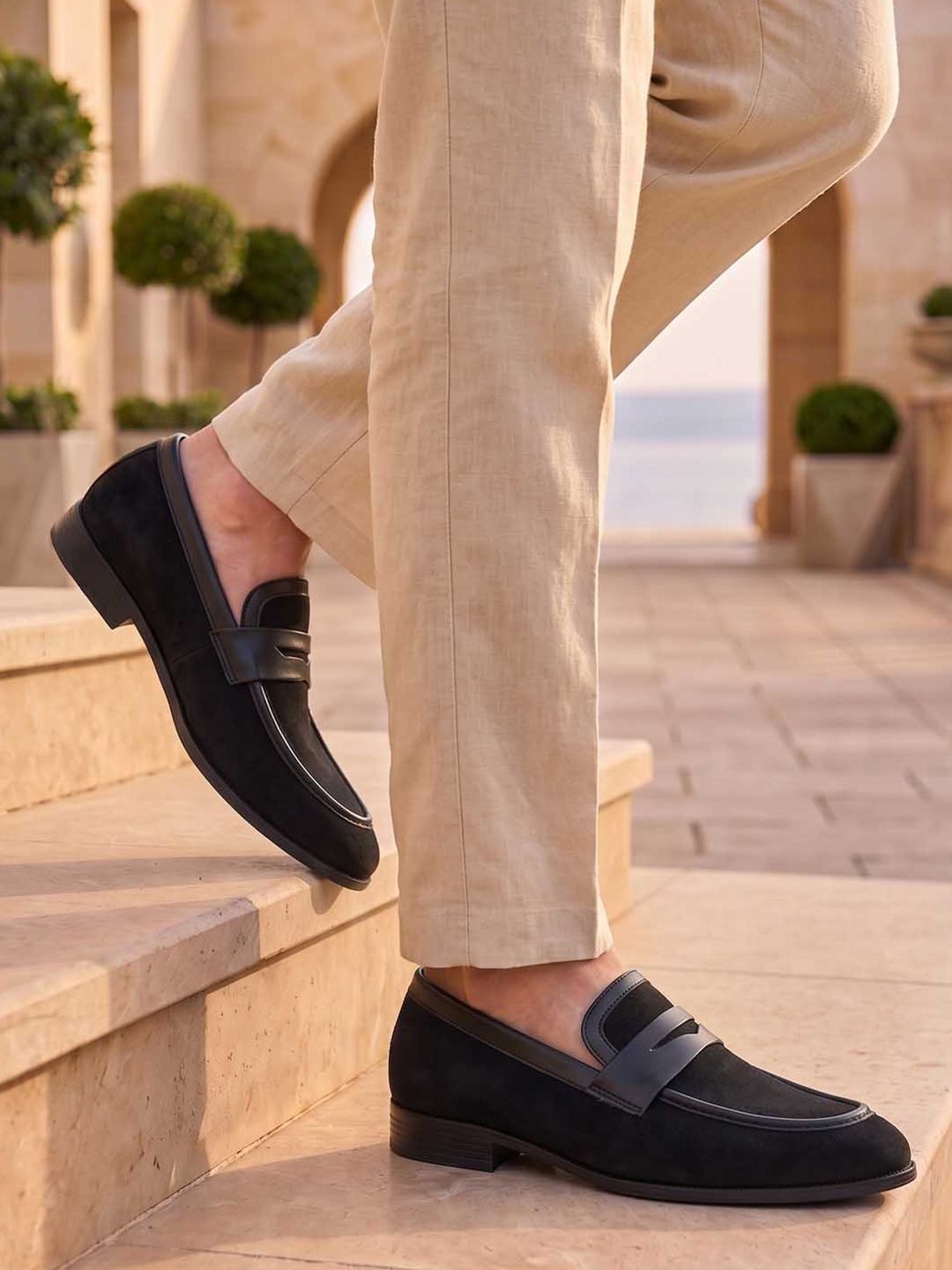 HERE&NOW Men Synthetic Leather Round Toe Slip-On Formal Loafers