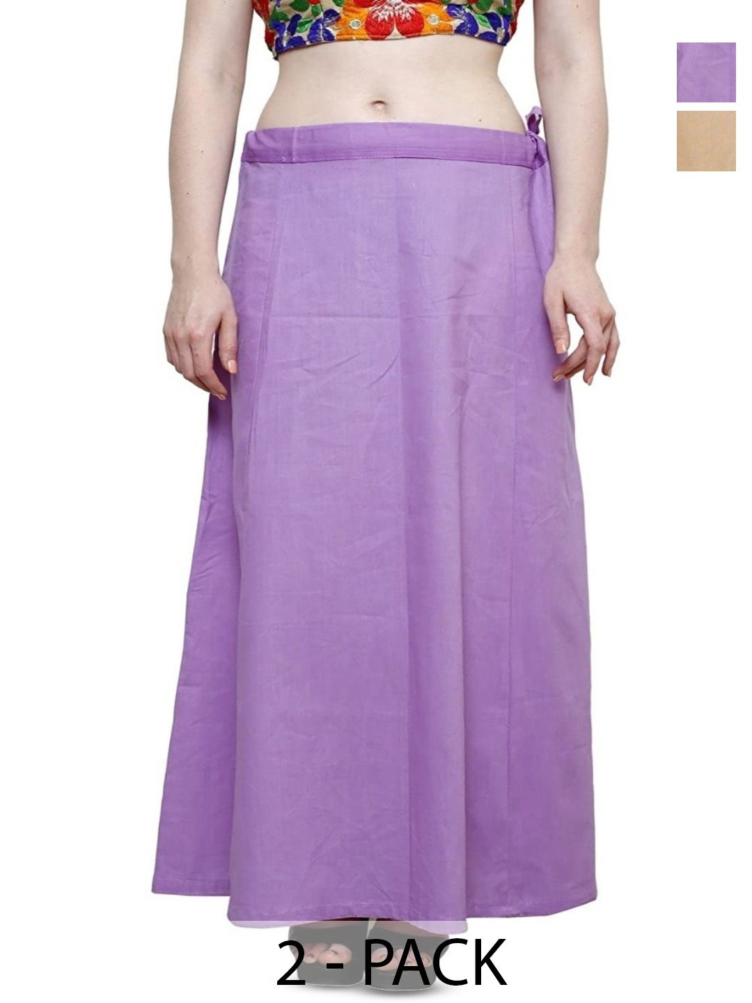 Guddan Pack Of 2 Mid-Rise Cotton Saree Shapewear