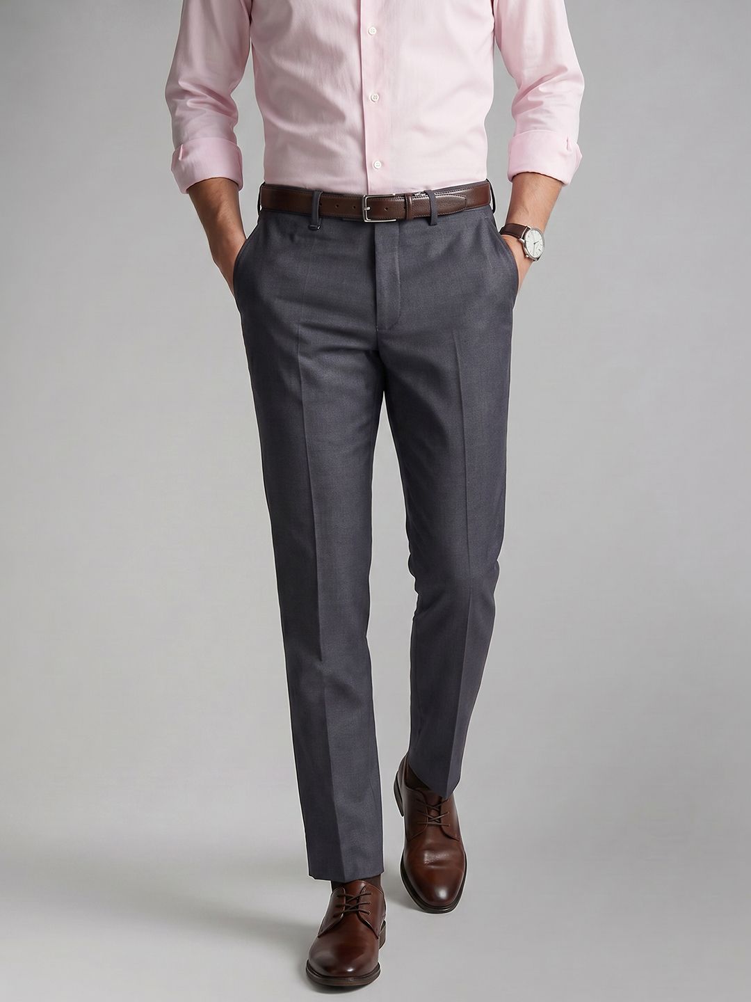 Van Heusen Men Slim Fit Formal Trousers