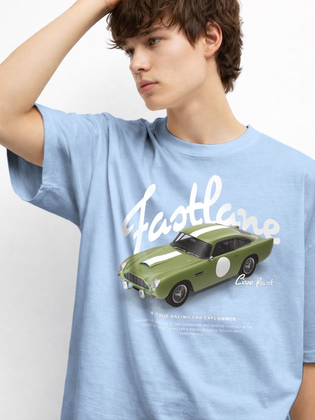 The Roadster Lifestyle Co Printed Cotton Round Neck Oversized Tshirt