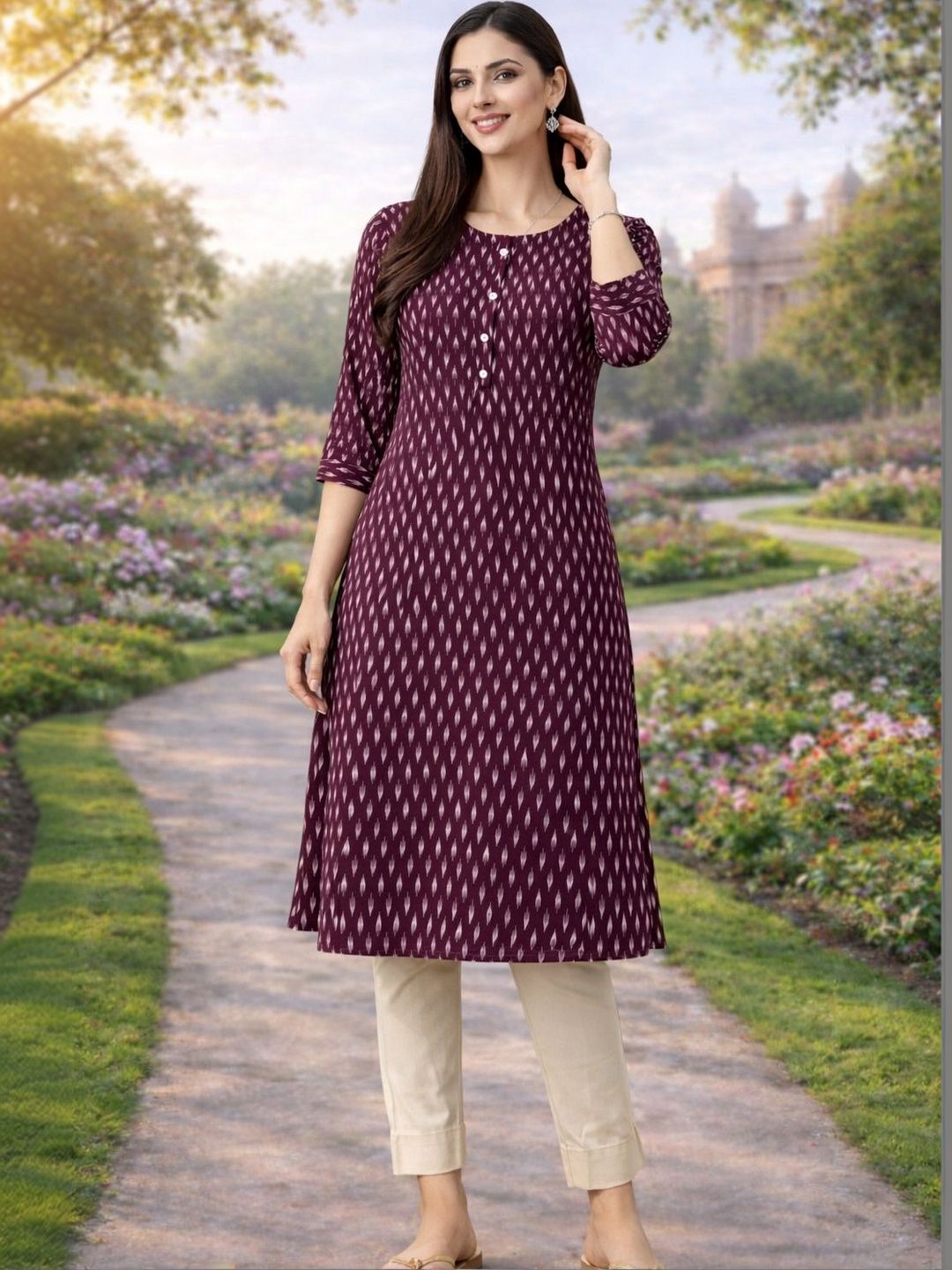 Samhitas Leheriya Printed Pure Cotton Kurti