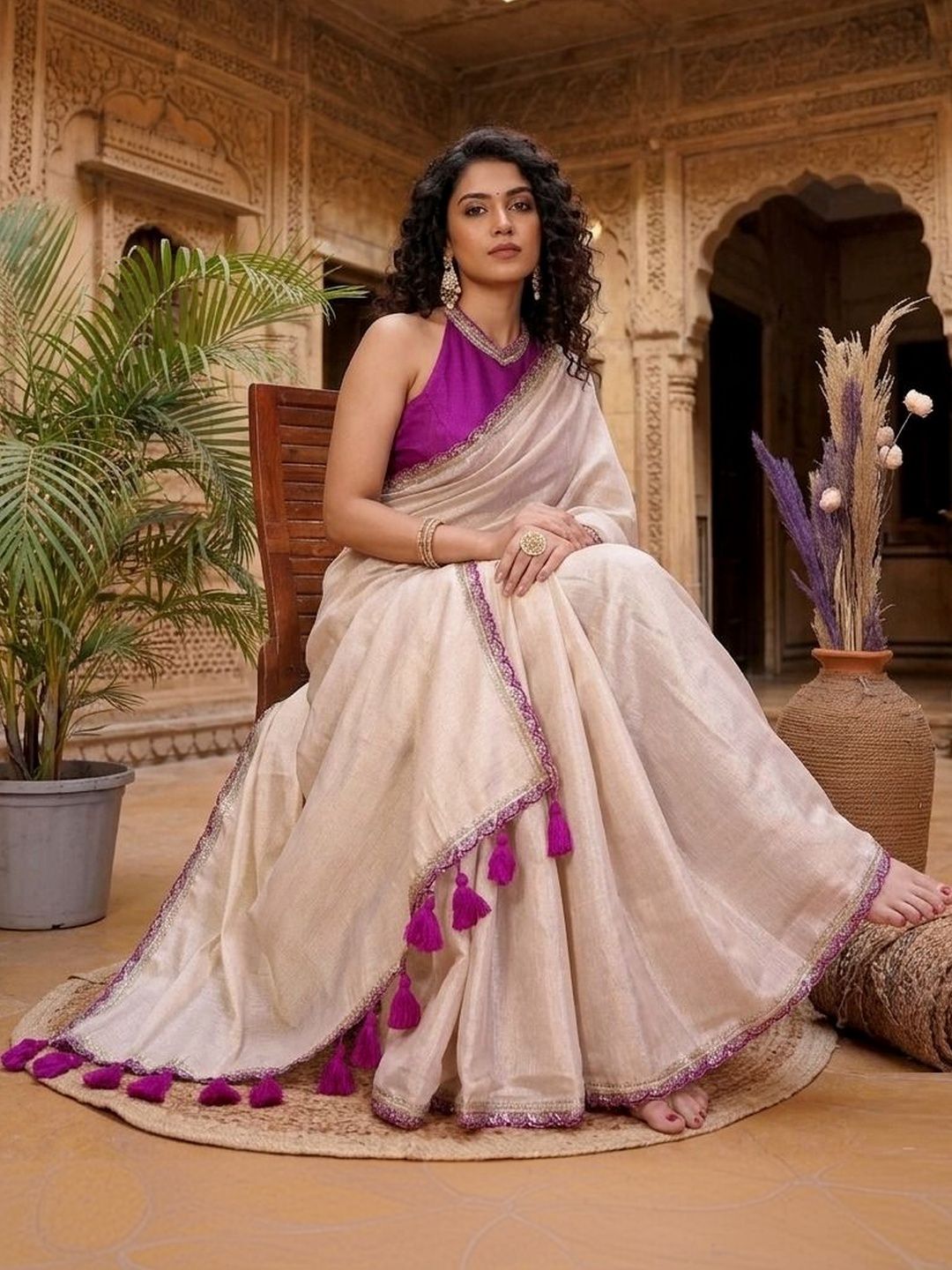 Anouk Woven Design Silk Cotton Handloom Saree