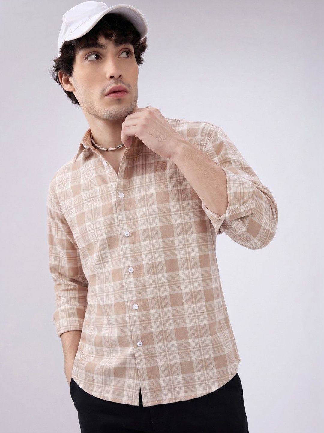 CHARLOTTE GRACIOUS Men Comfort Slim Fit Checked Casual Shirt