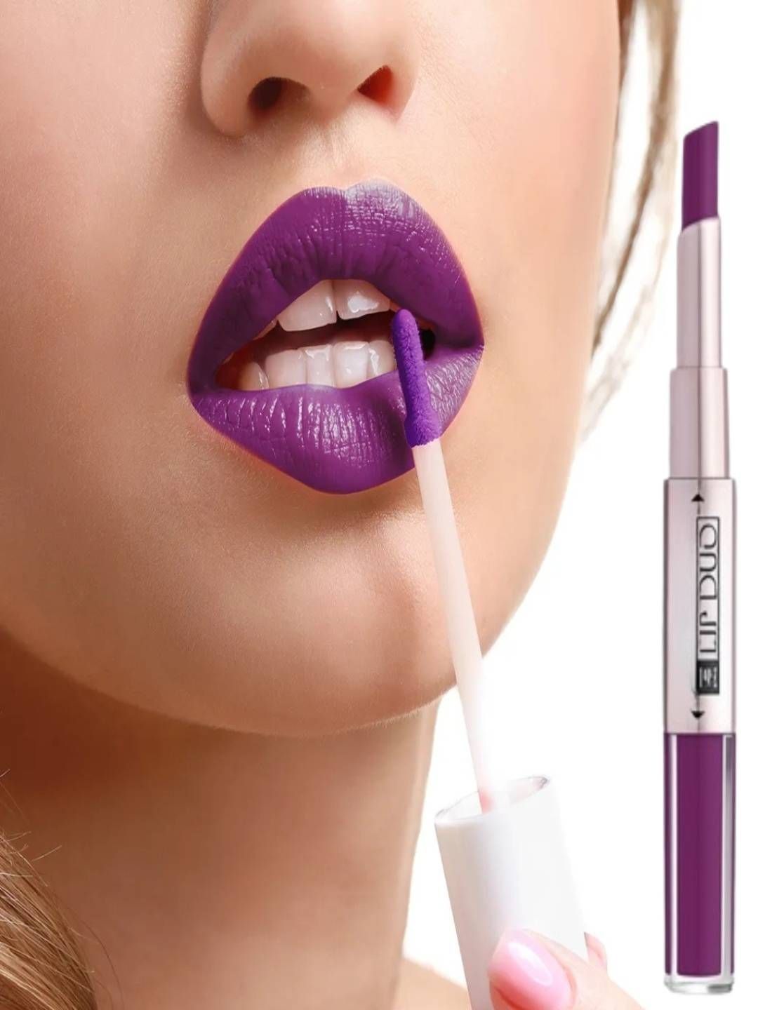 ZOOHI 2 In 1 Long Lasting Lip Duo Lipstick - 8 ml - Purple