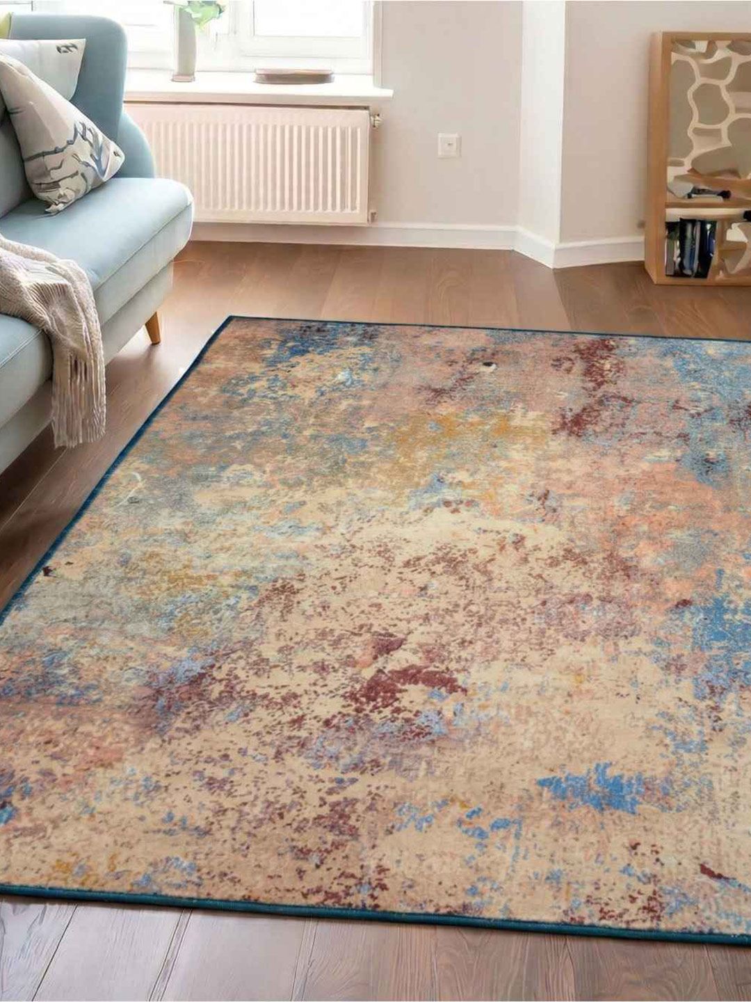 DREAM WEAVERZ DREAM WEAVERZ Abstract Printed Stain Resistant Chenille Carpet for Living Room & Bedroom