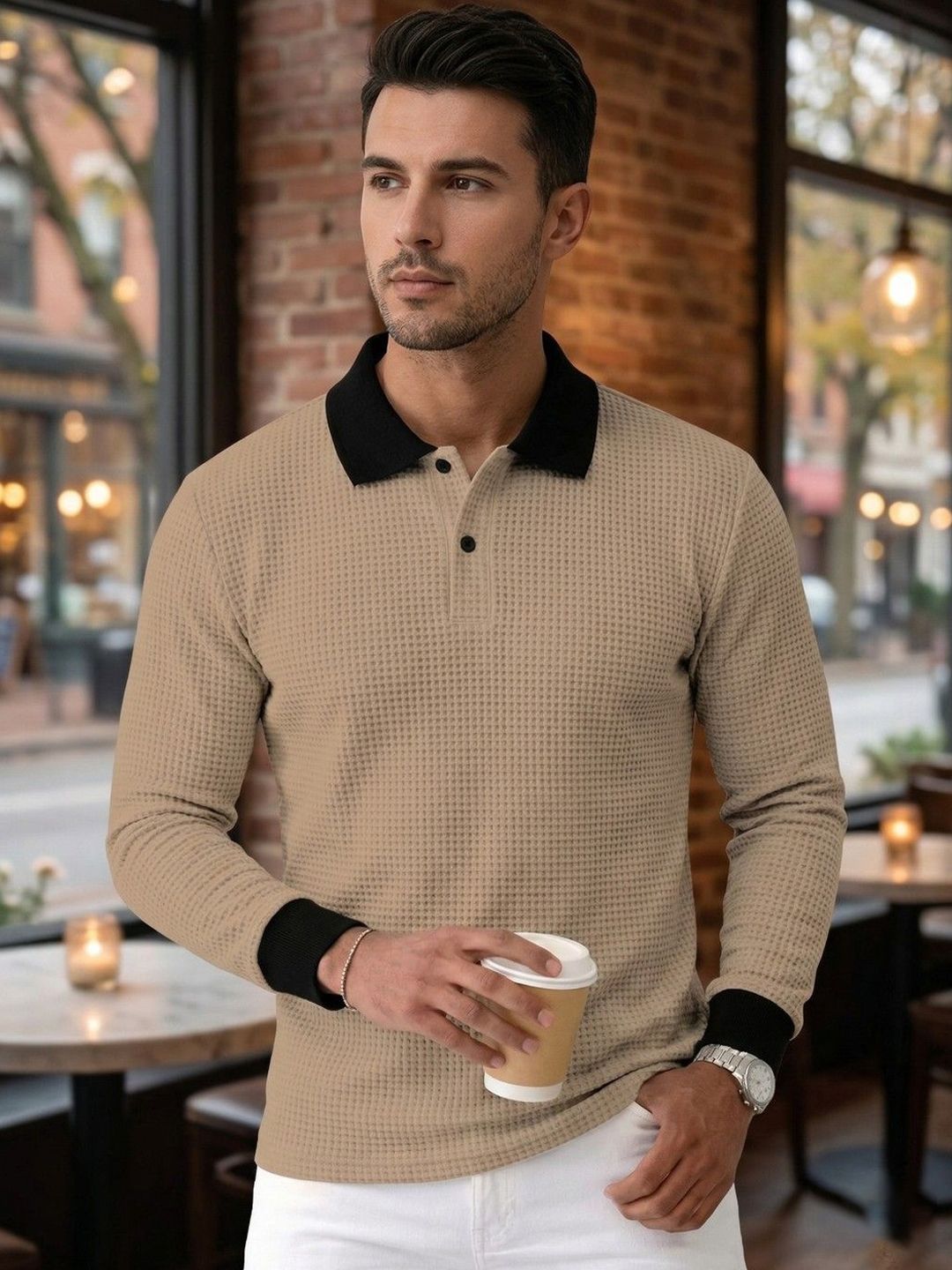 Starvy Men Polo Collar Pockets T-shirt