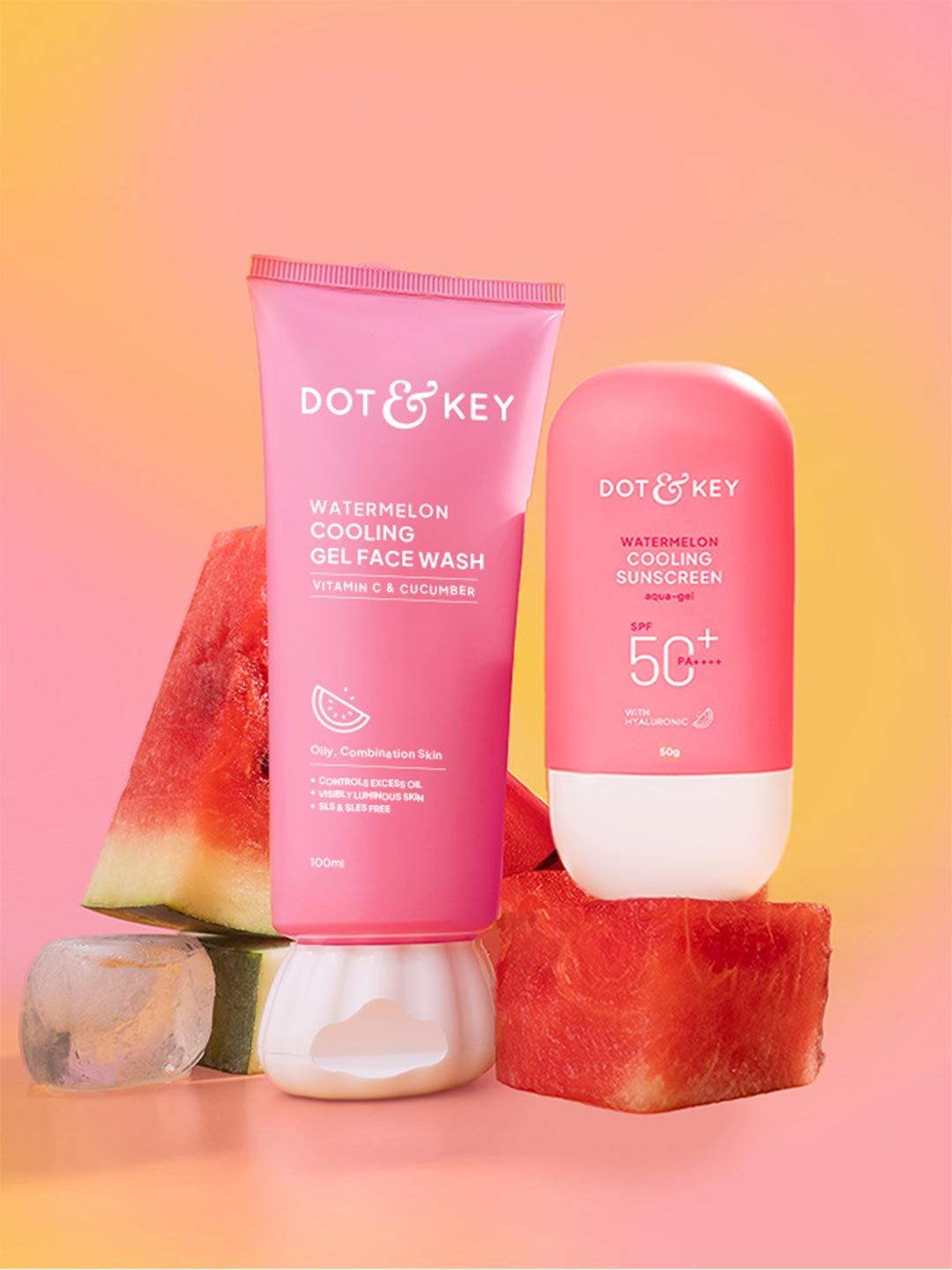 DOT & KEY DOT & KEY Set of Watermelon SPF50 Sunscreen 50g & Facial Gel Cleanser 100ml