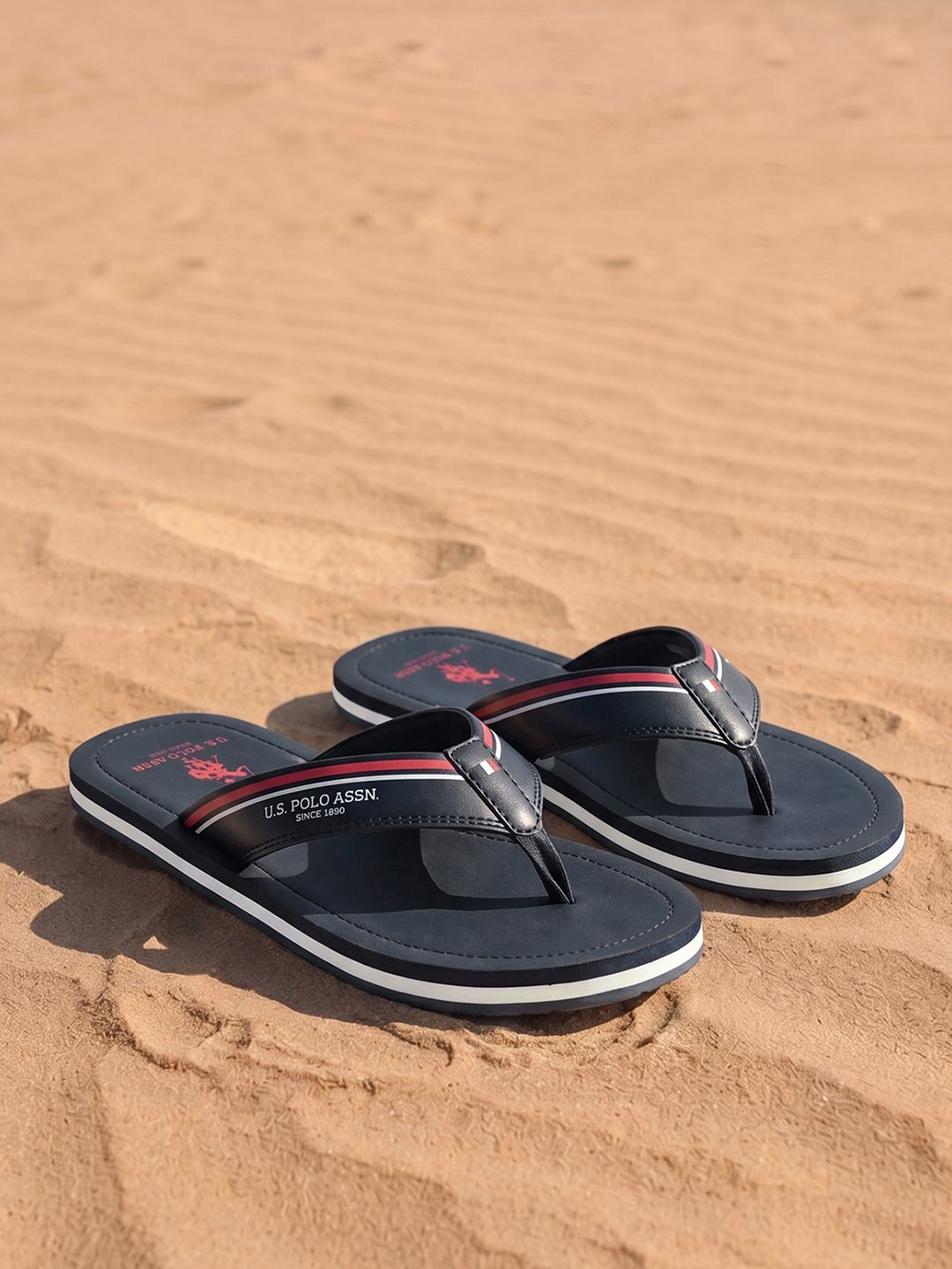 Men Comfort Slippers U.S. Polo Assn. Nesta Navy Casual Slippers