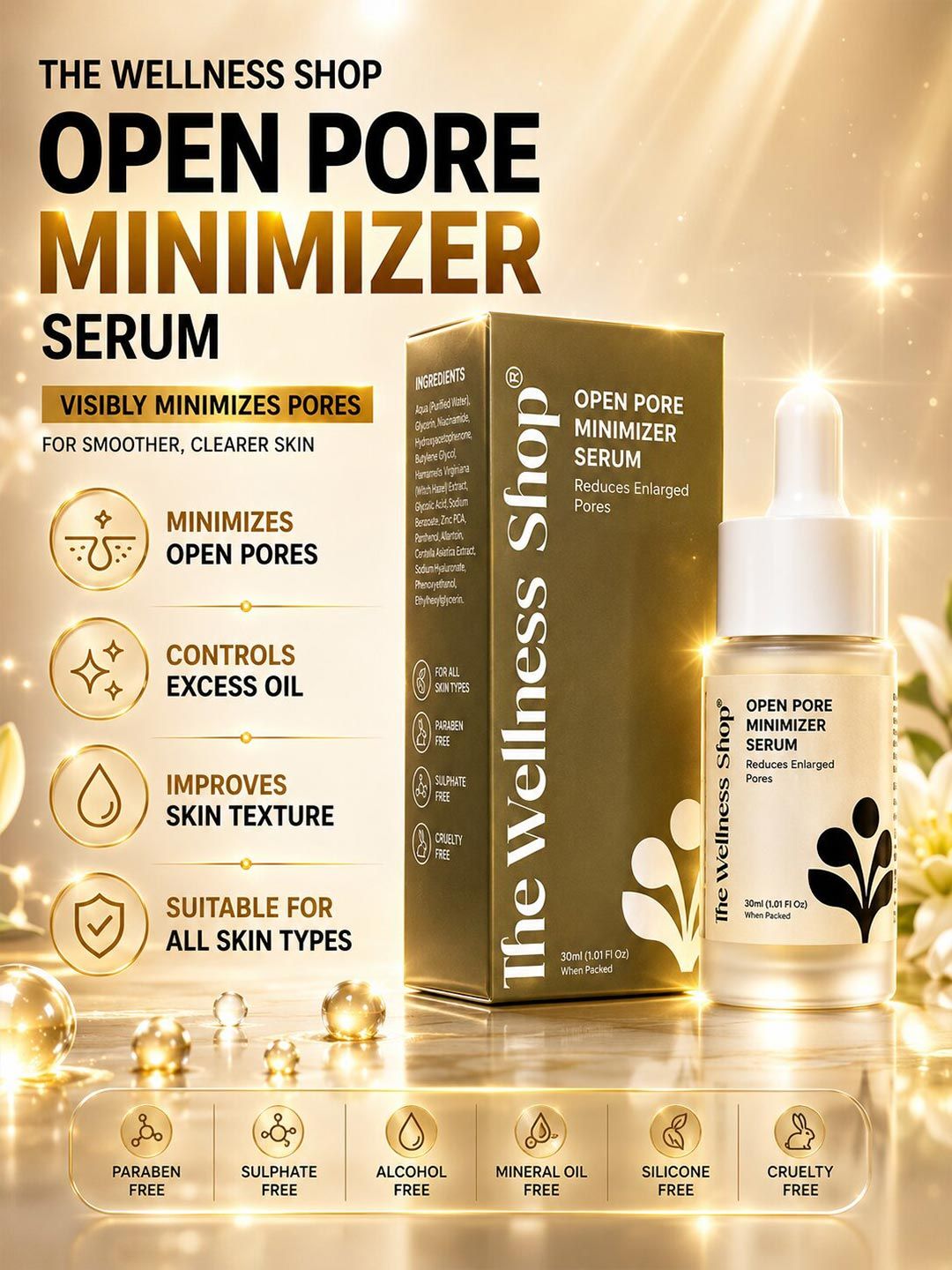 Buy The Wellness Shop Open Pore Minimizing Face Serum- 30 ml