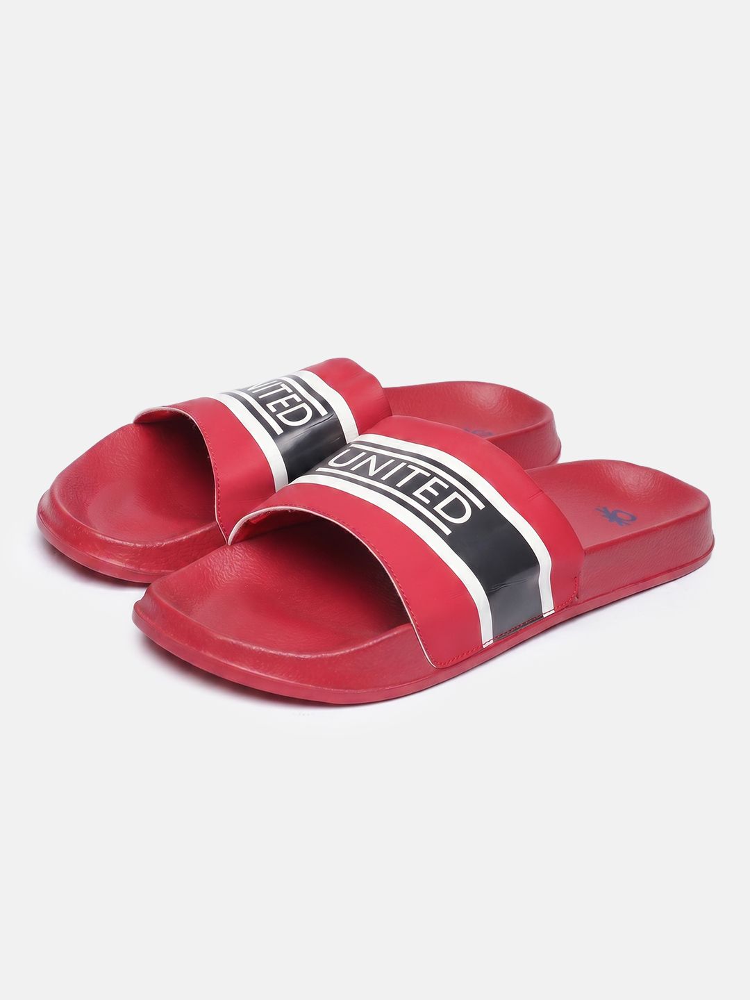 United Colors of Benetton Men Brand Logo Printed Sliders
