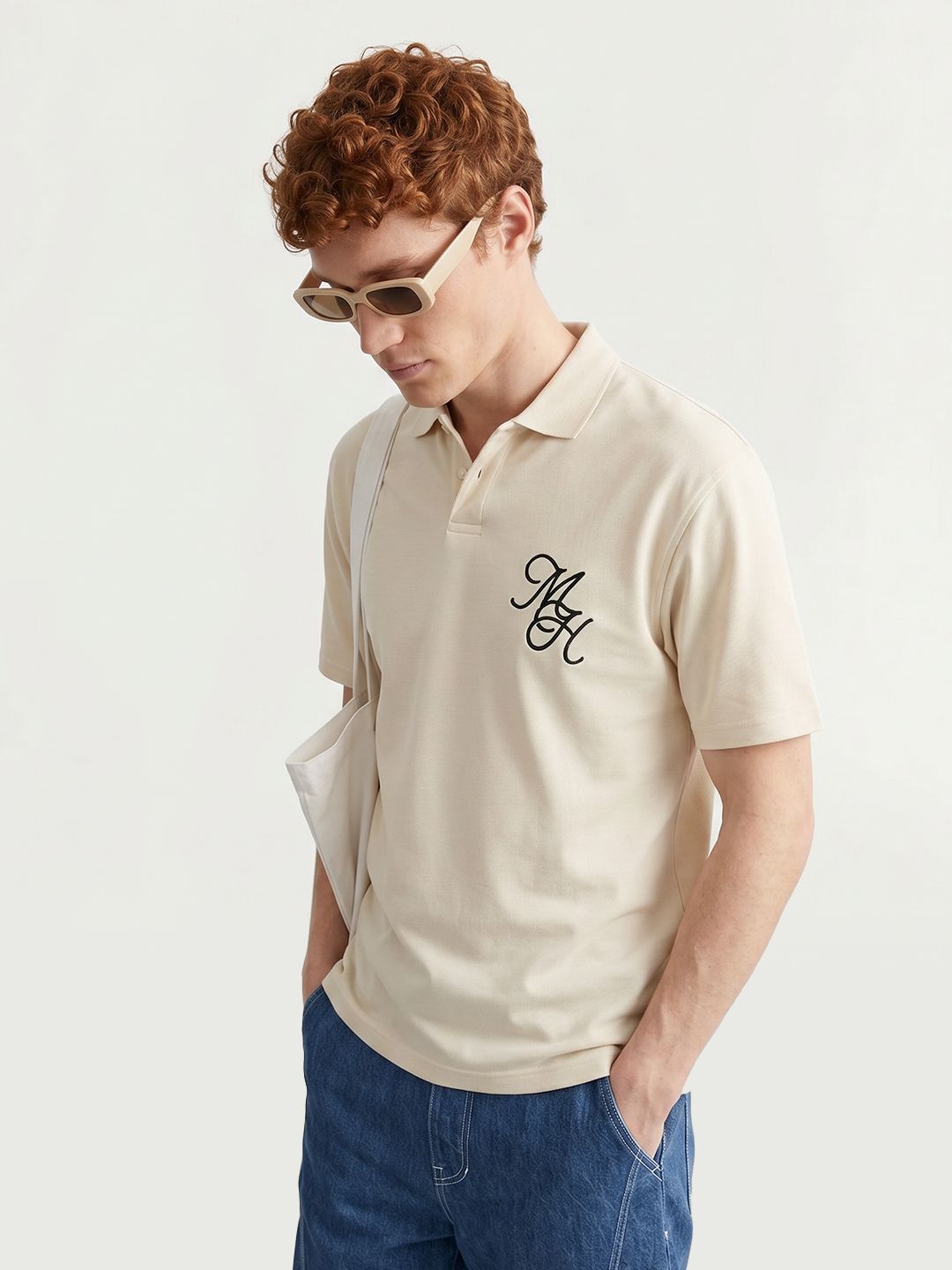 Mast & Harbour Polo Collar Pure Cotton T-shirt