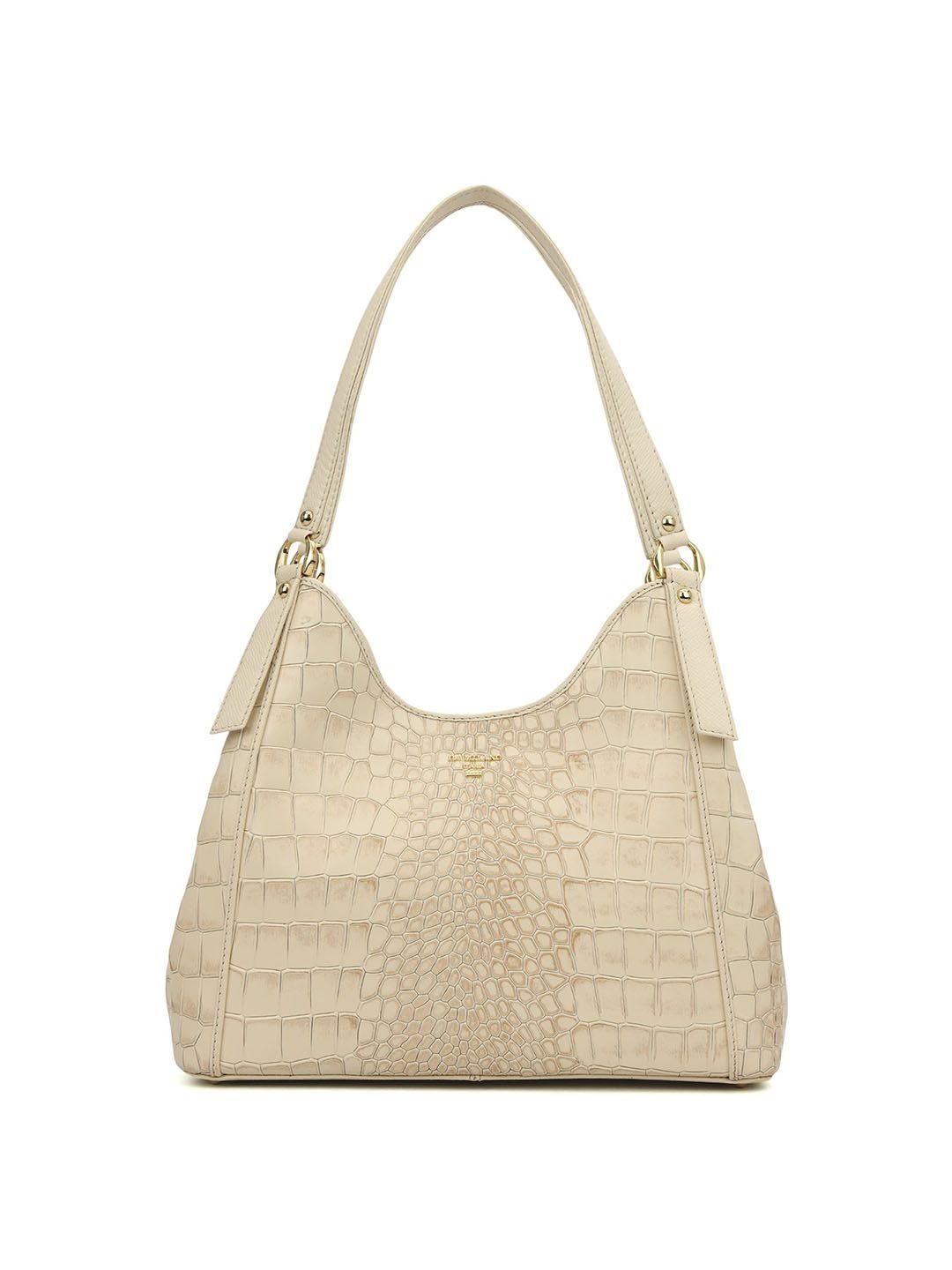 Leather Structured Shoulder Bag Da Milano Textured Leather Structured Shoulder Bag