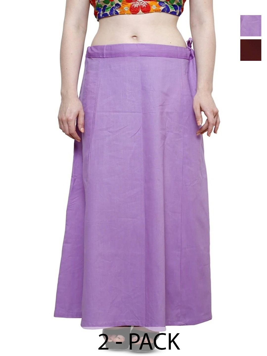 Guddan Pack Of 2 Mid-Rise Cotton Saree Shapewear