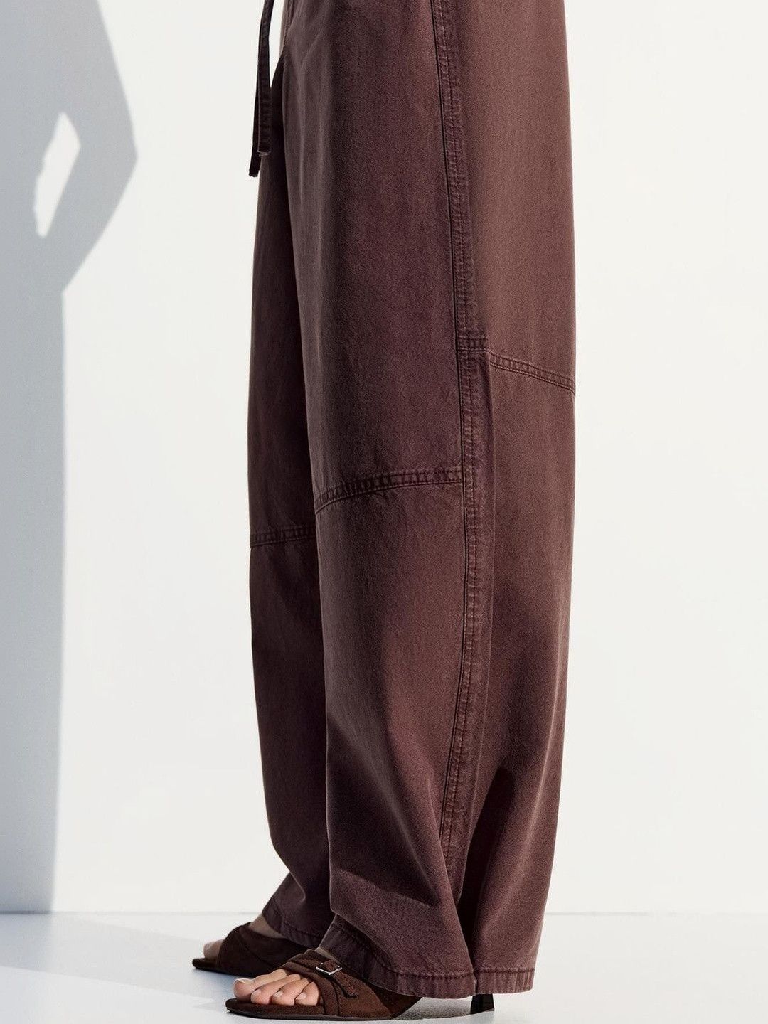 Low-rise Wide Pure Cotton Balloon Jeans