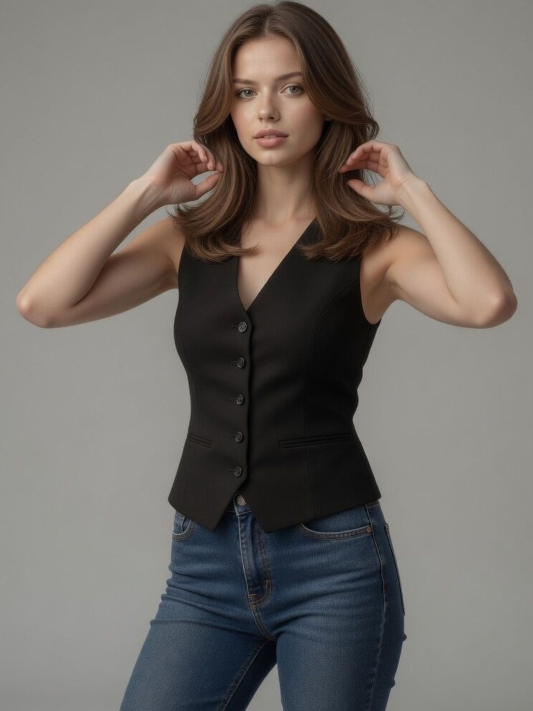 The Roadster Lifestyle Co Sleeveless Slim Fit Waistcoat Top