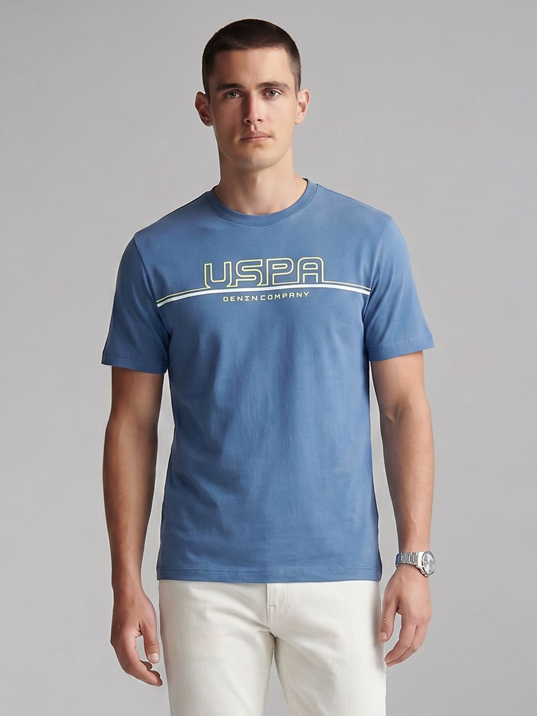 U.S. Polo Assn. Denim Co. Brand Logo Printed Pure Cotton T-shirt