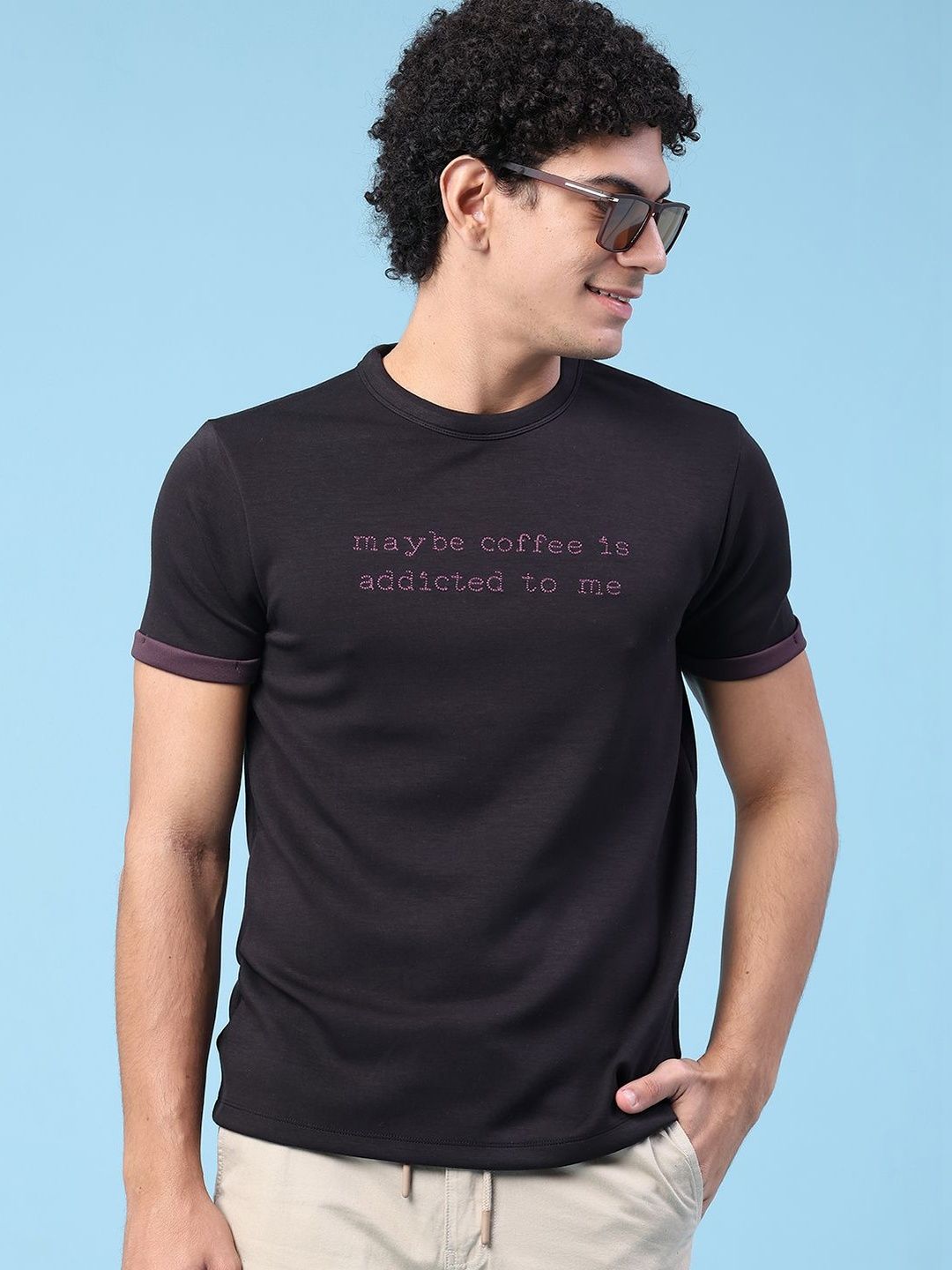 V-Mart Men Typography Printed T-shirt