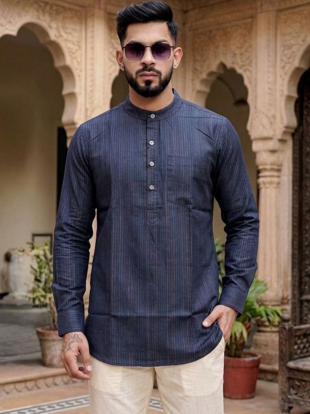 Kryptic Men Striped Kurta