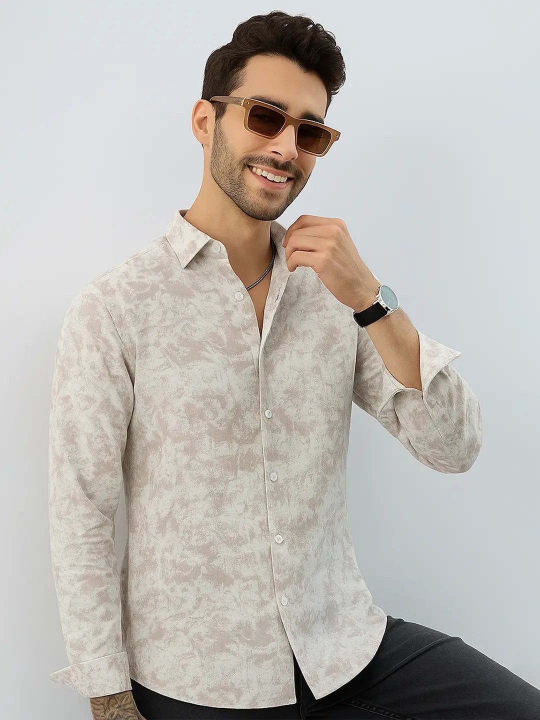 Klub Fox Men Slim Fit Printed Casual Shirt