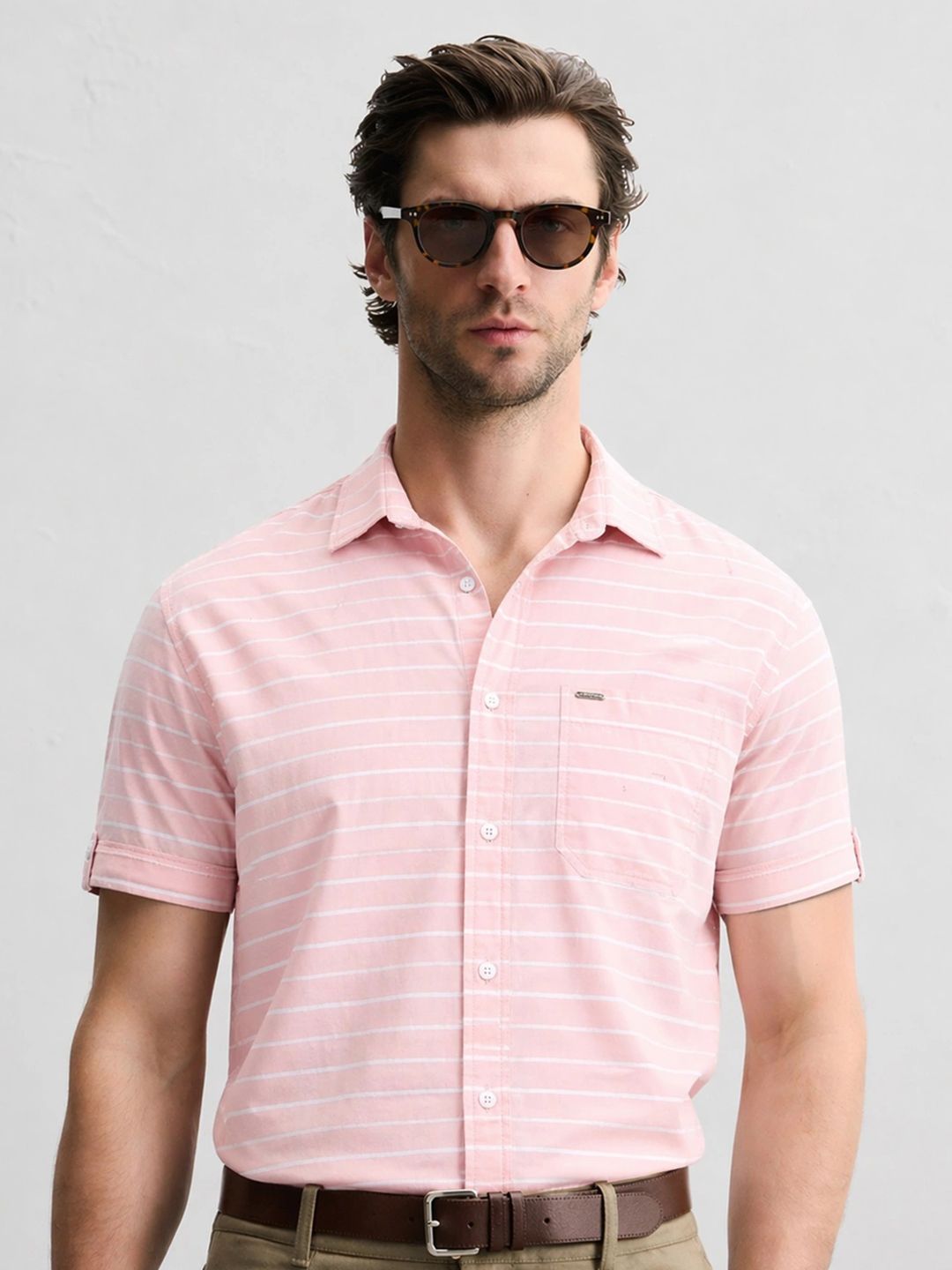 Klub Fox Men Stripes Casual  Slim Fit Shirt