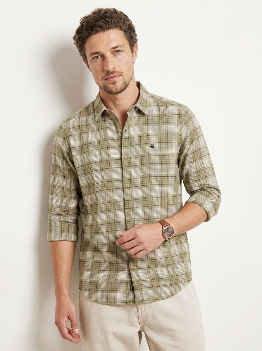 WROGN Checked Pure Cotton Casual Shirt