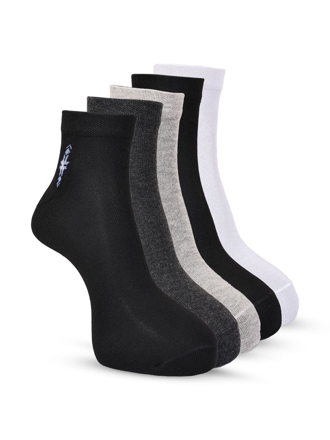 Texfro Men Pack of 5 Cotton Assorted Ankle Length Socks