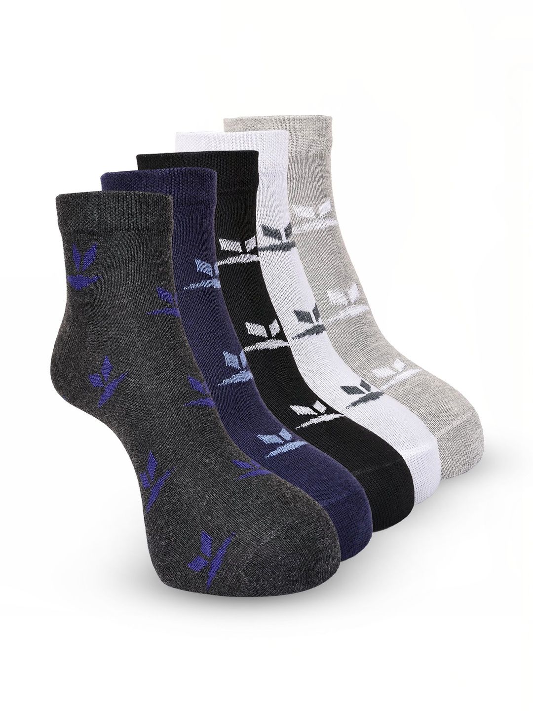 Texfro Men Pack of 5 Cotton Assorted Patterned Ankle Length Socks
