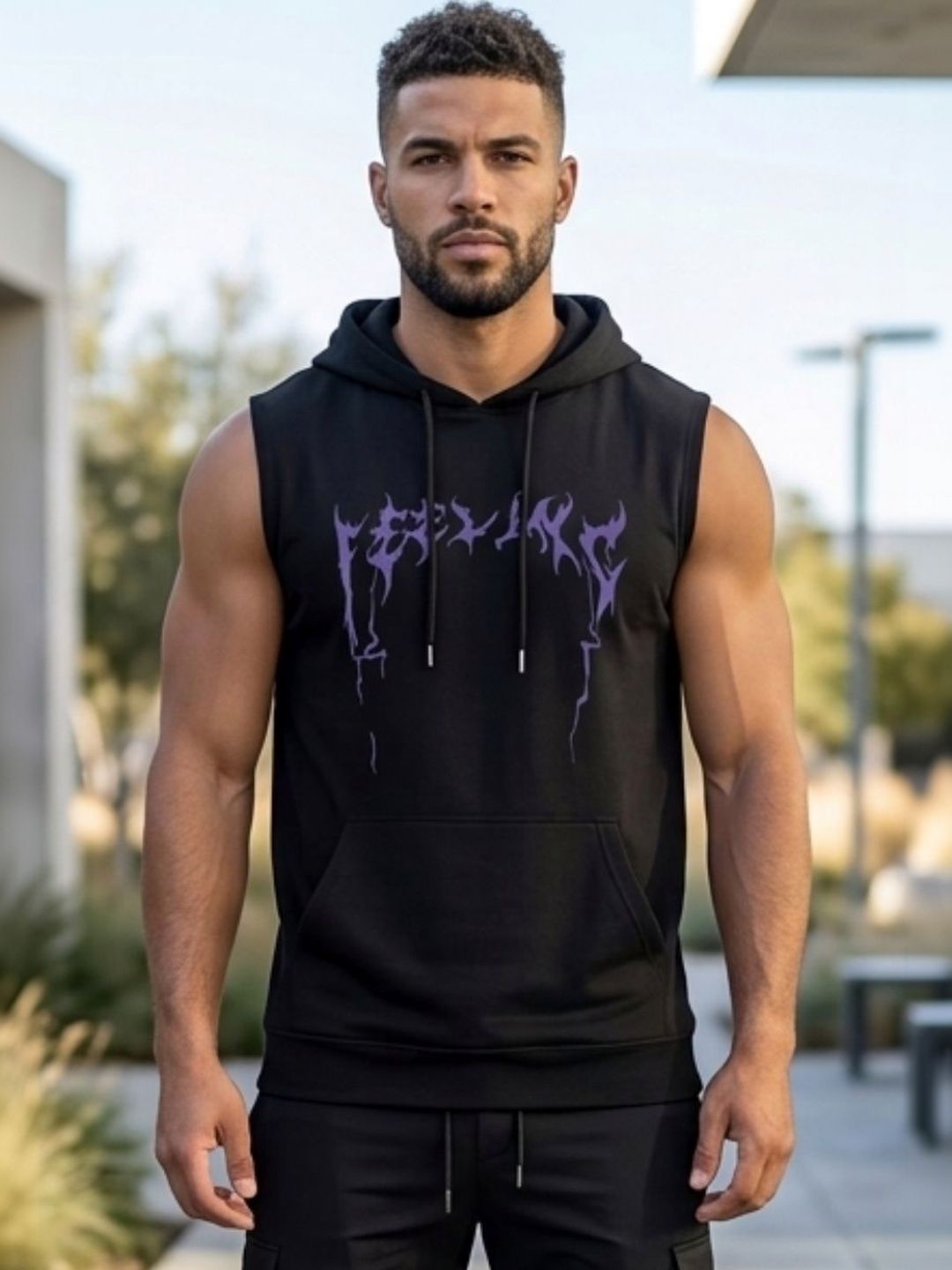 R.Code by The Roadster Life Co. Men Printed Hooded Pockets T-shirt
