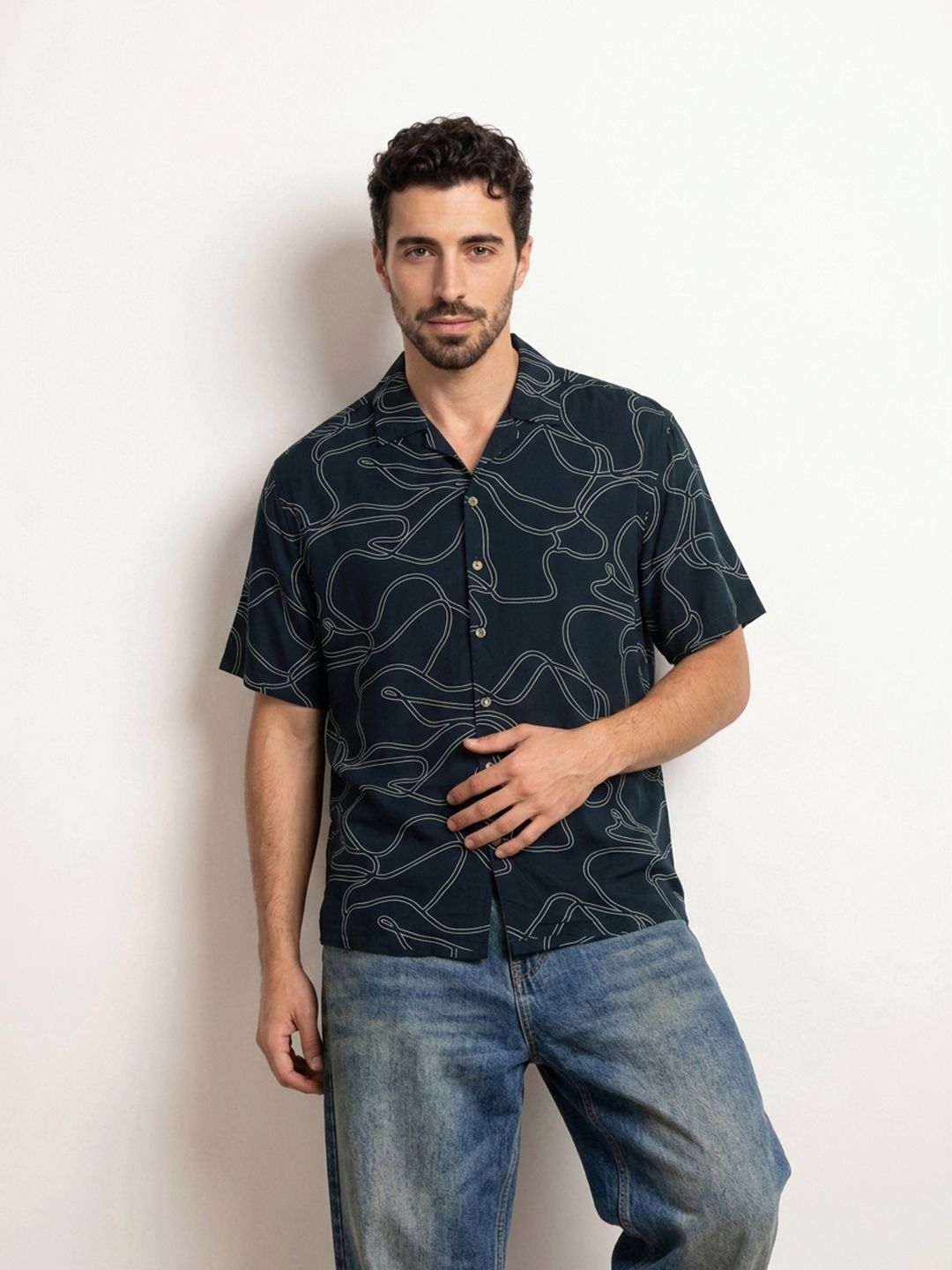 WROGN Comfort Printed Relaxed Fit Casual Shirt