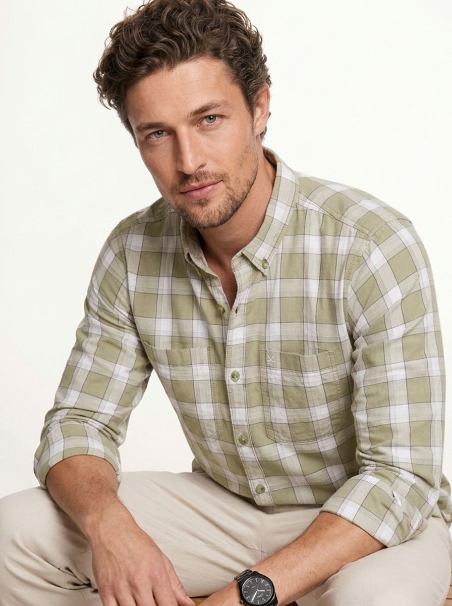 WROGN Slim Fit Checked Pure Cotton Casual Shirt