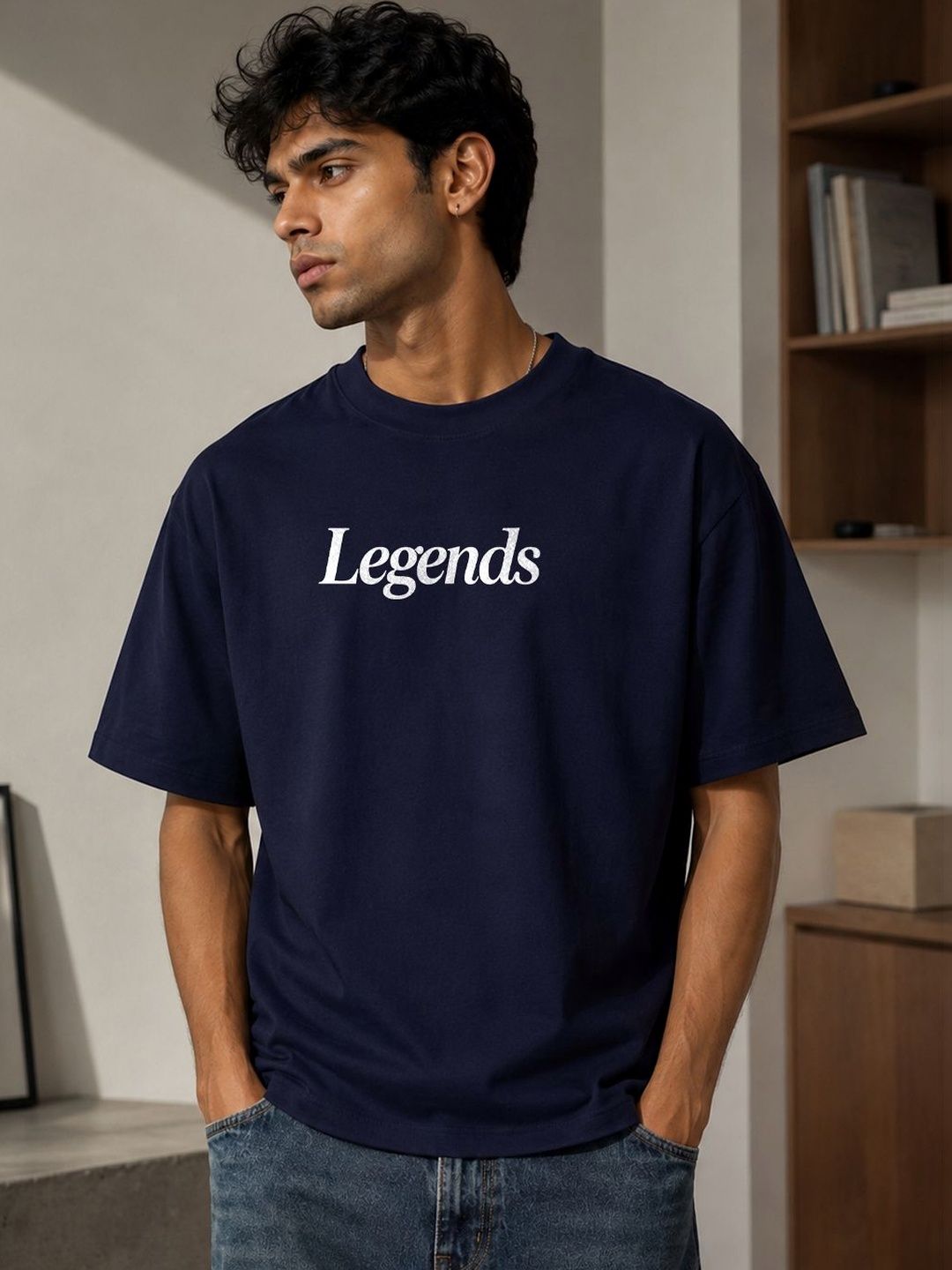 BEOVER Men Typography Printed T-shirt