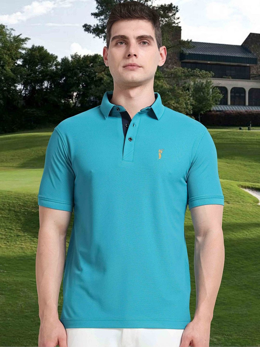 STELLERS Men Regular Fit Polo Collar T-shirt