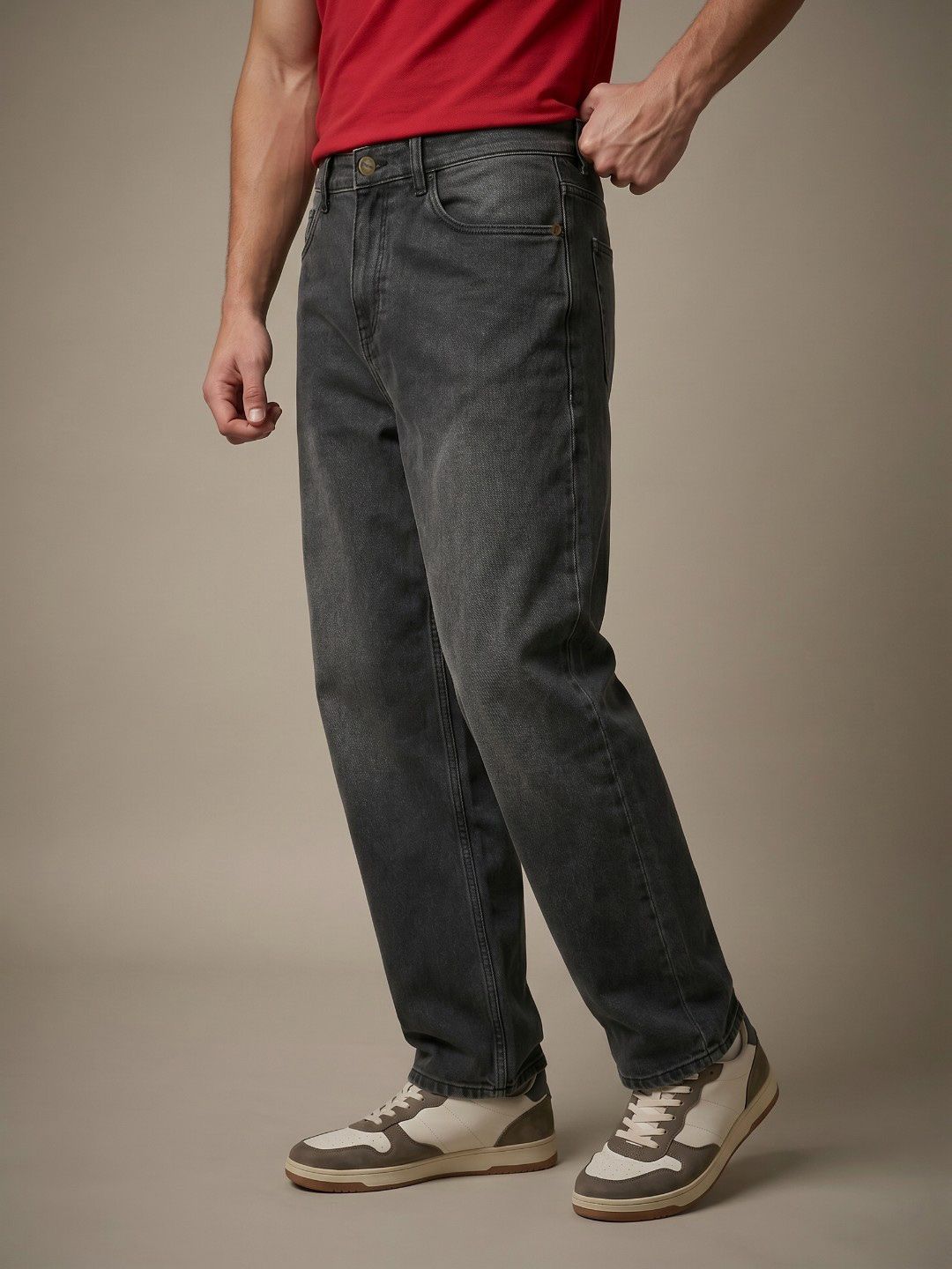 glitchez Men Barrel Fit Light Fade Stretchable Jeans