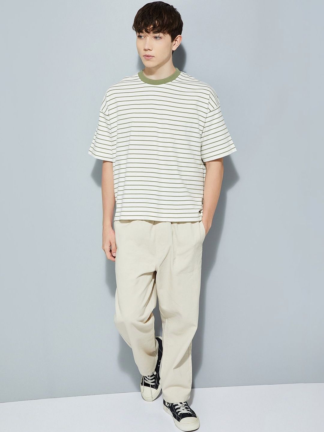 max Men Striped T-shirt