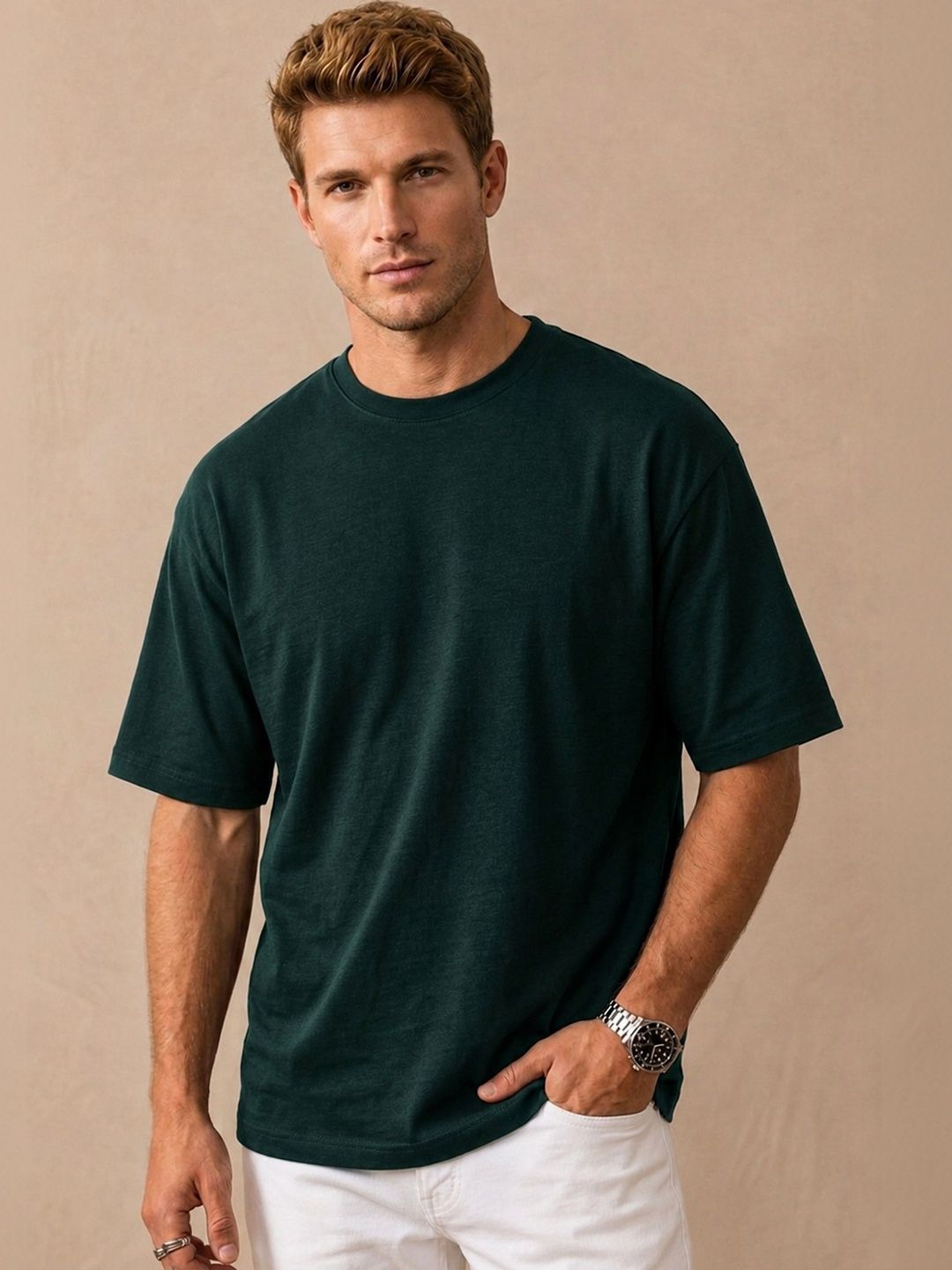 Tru North Men Drop-Shoulder Sleeves T-shirt