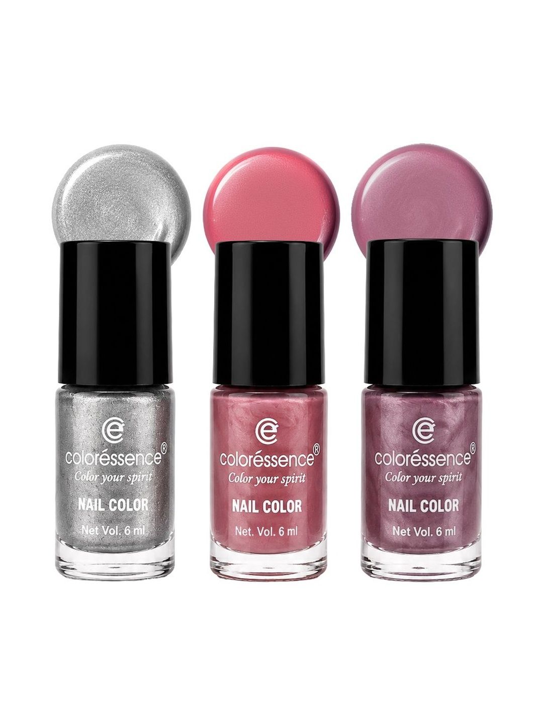 3Pc Cute Coats Nail Paint-6 ml Coloressence Set Of 3 Cute Coats Nail Paint - 6 ml Each - Shade - N-2, N-4, M-131