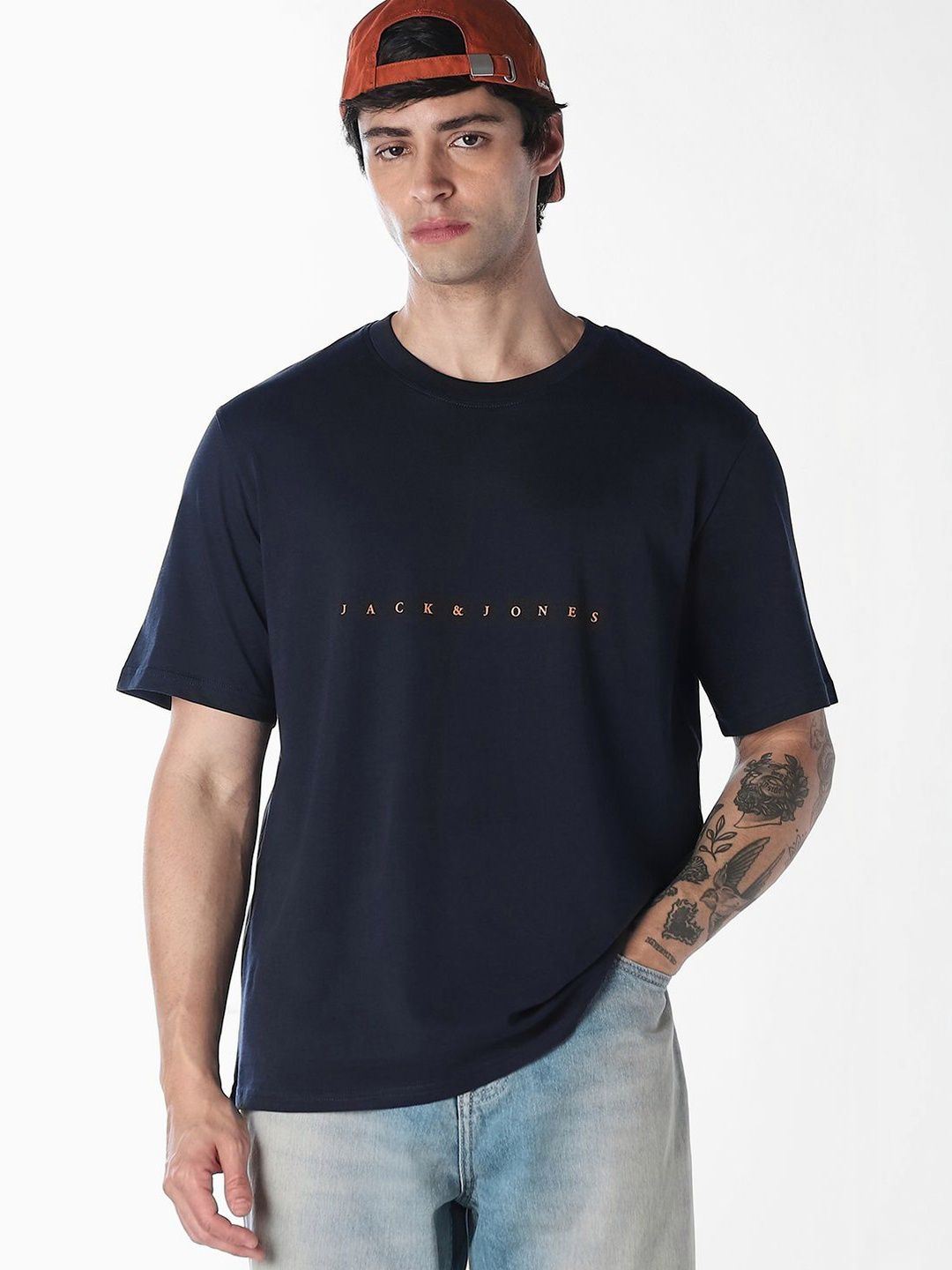 Jack & Jones Jack & Jones Men Brand Logo Printed Boxy T-shirt