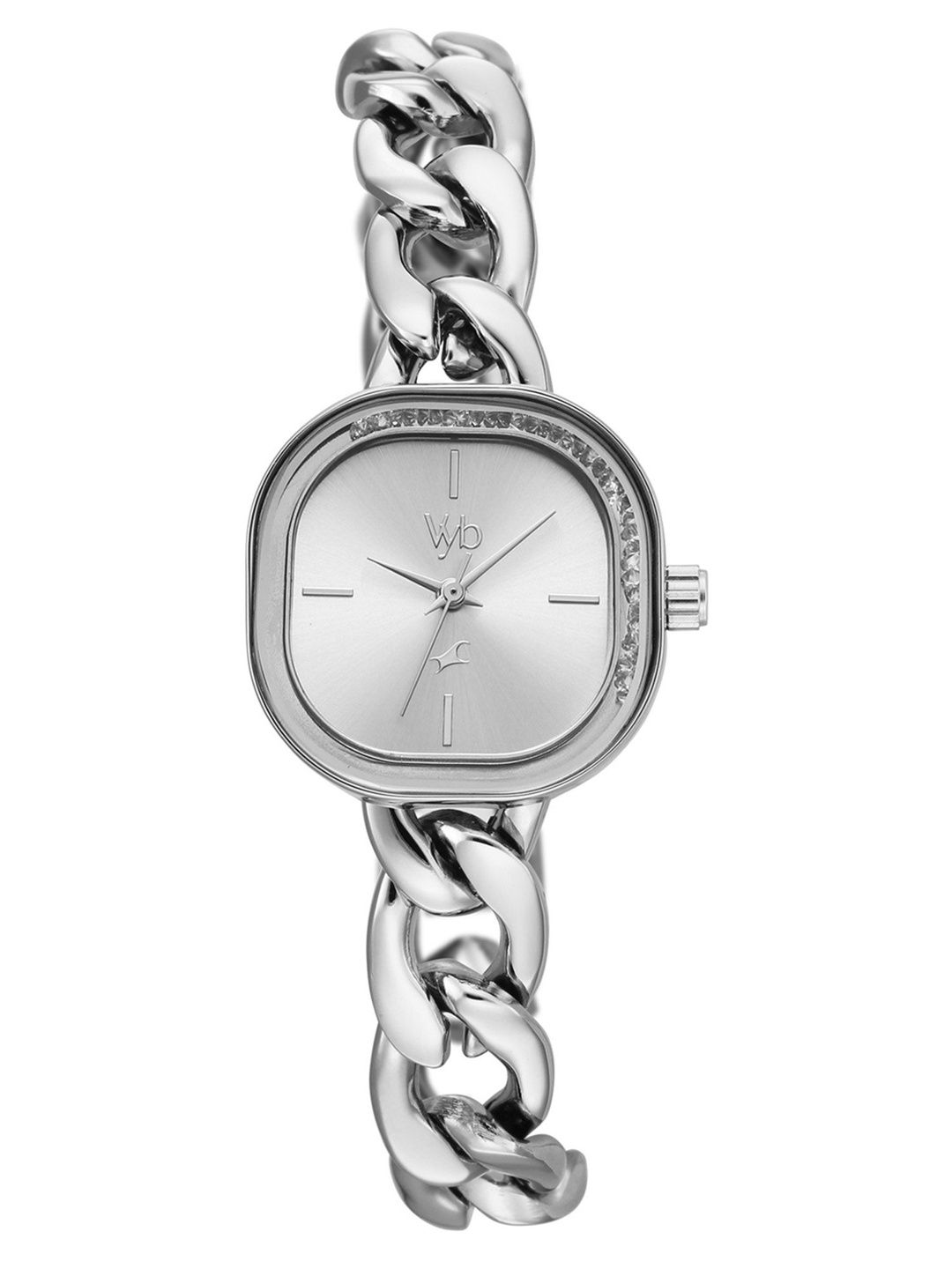 Fastrack Women Vyb Starlet Quartz Silver Dial Watch - FV60139SM01W