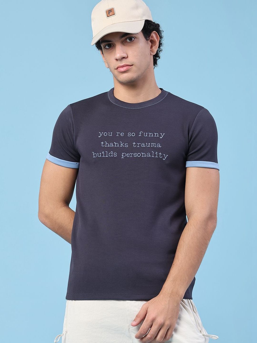 V-Mart Men Typography Printed T-shirt