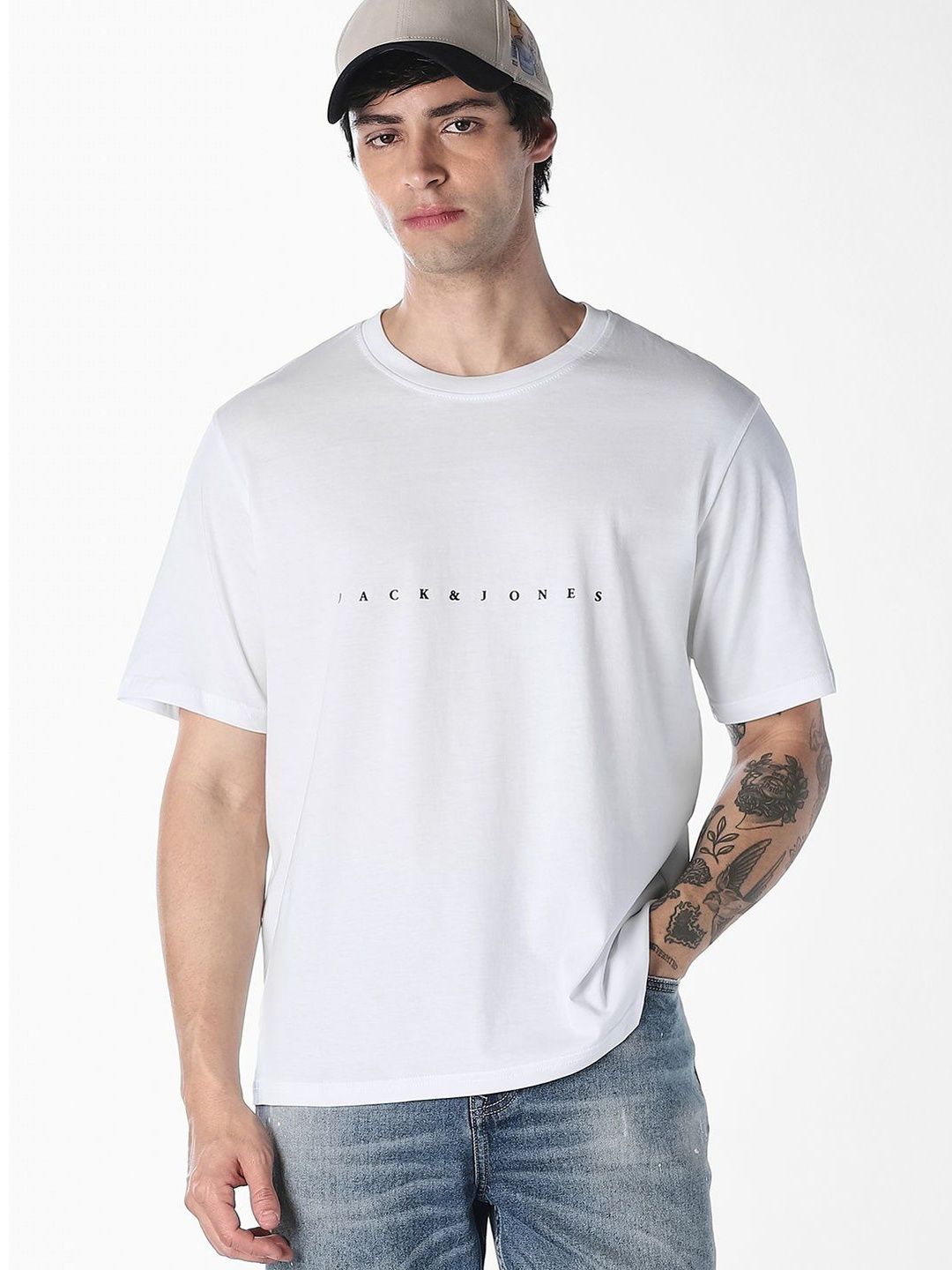 Jack & Jones Jack & Jones Men Brand Logo Printed Boxy T-shirt
